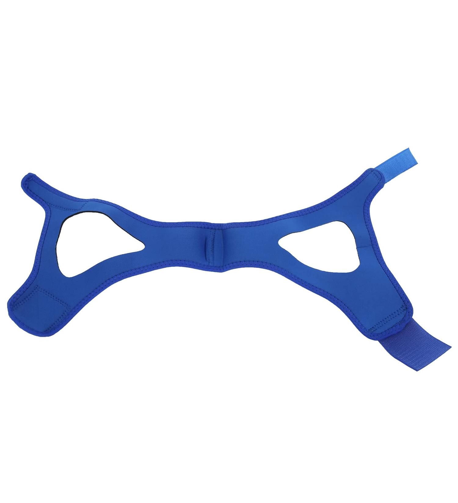 Blue Adjustable Anti-Snoring Chin Strap with Breathable Jaw Support Belt - Buy Online on GoSupps.com