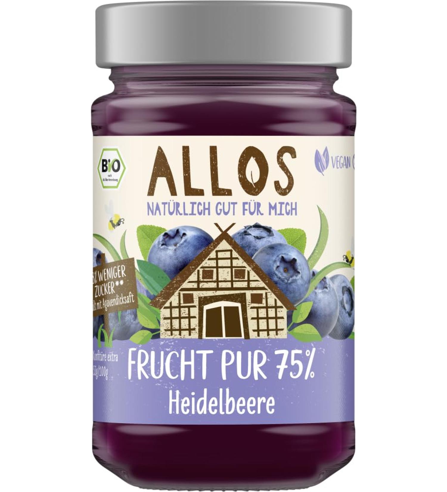 Allos Allos Frucht Pure Organic 75% Blueberry (6 x 250 g)