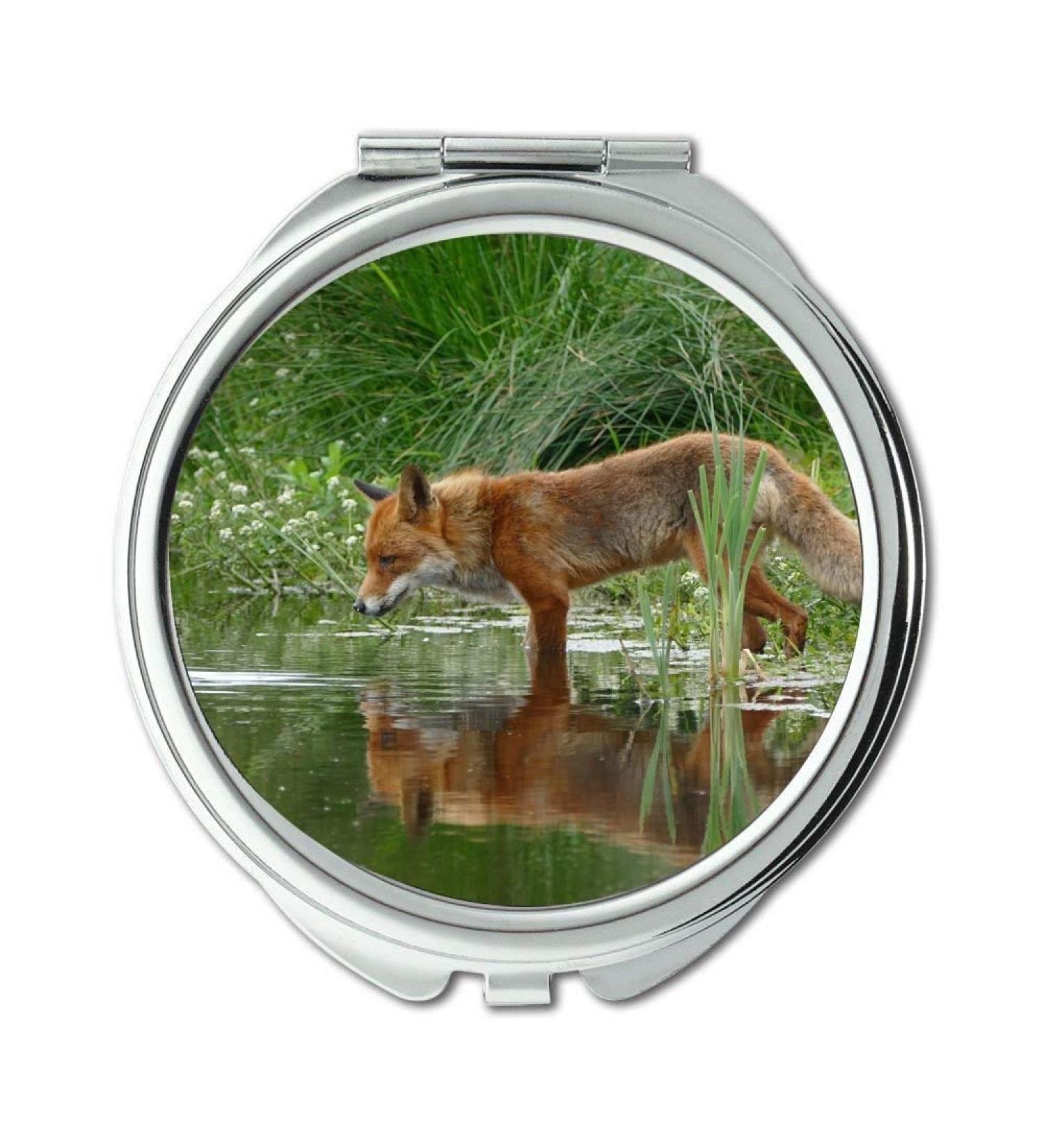 Mirror makeup mirror animal fox grass pocket mirror portable mirror - Buy Online on GoSupps.com