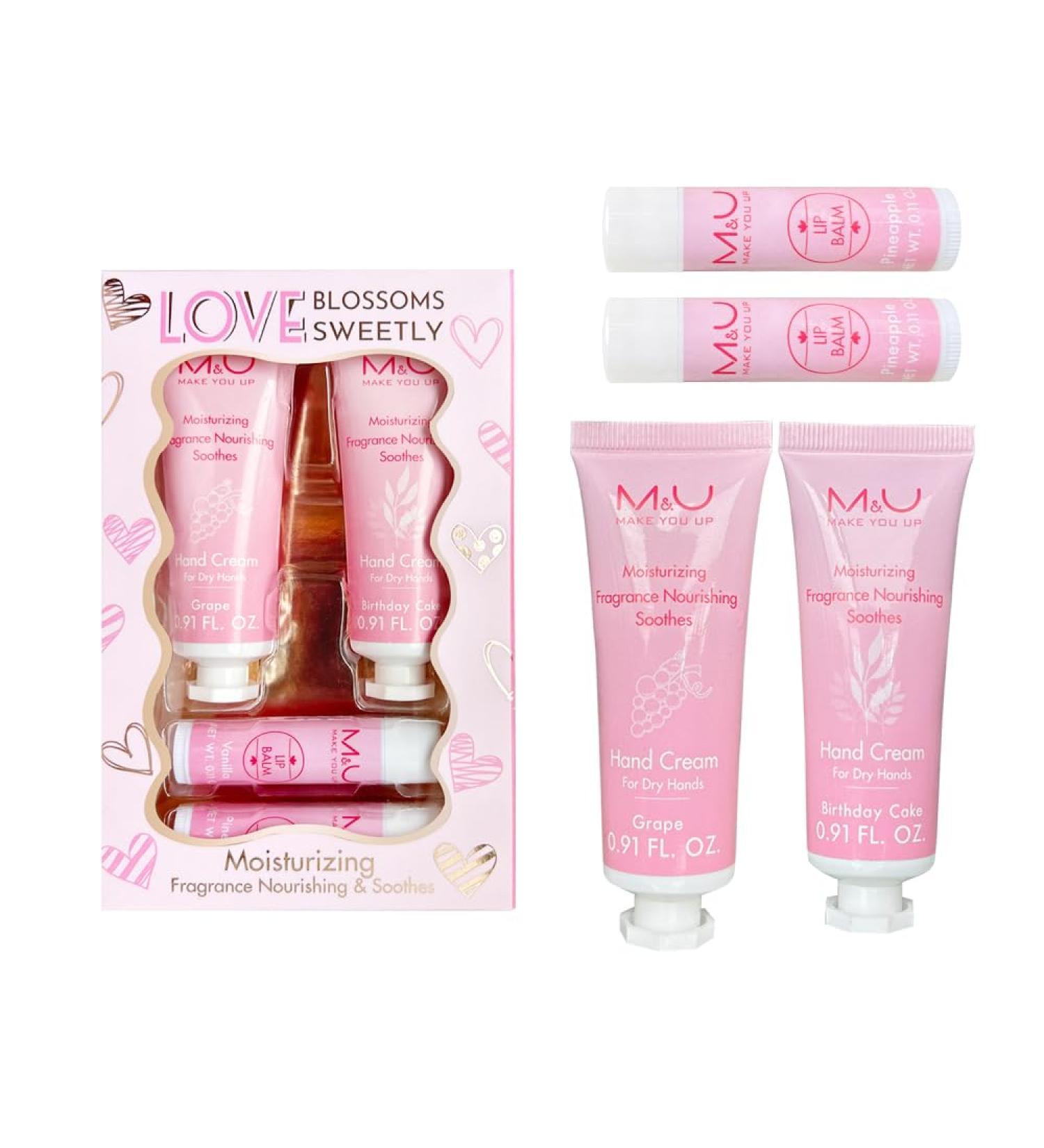 4 Piece Lip & Hand Luxury Set | 2 Moisturizing Balms + 2 Hydrating Creams Vegan Skincare Essentials for Adults & Youths - Buy Online on GoSupps.com