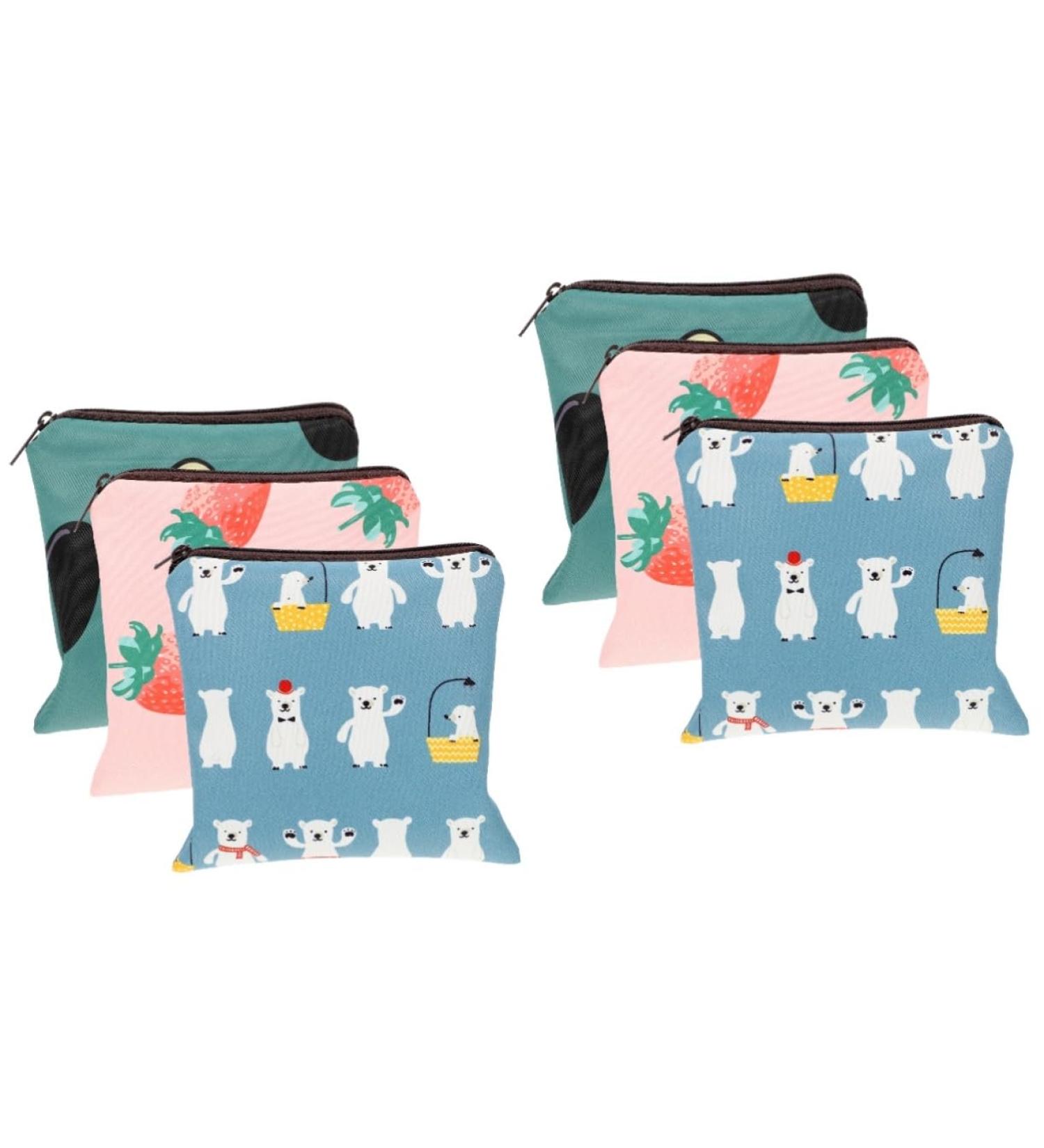 Healifty 6 Pcs Napkin Storage Bag Lipstick Holder Shaving Bag Mini Wallet Children's Coin Purse Period Pouch Women's Accessory Tampon Holder Organizer - Assorted Colors (2pcs) - 13X13CM - Buy Online on GoSupps.com