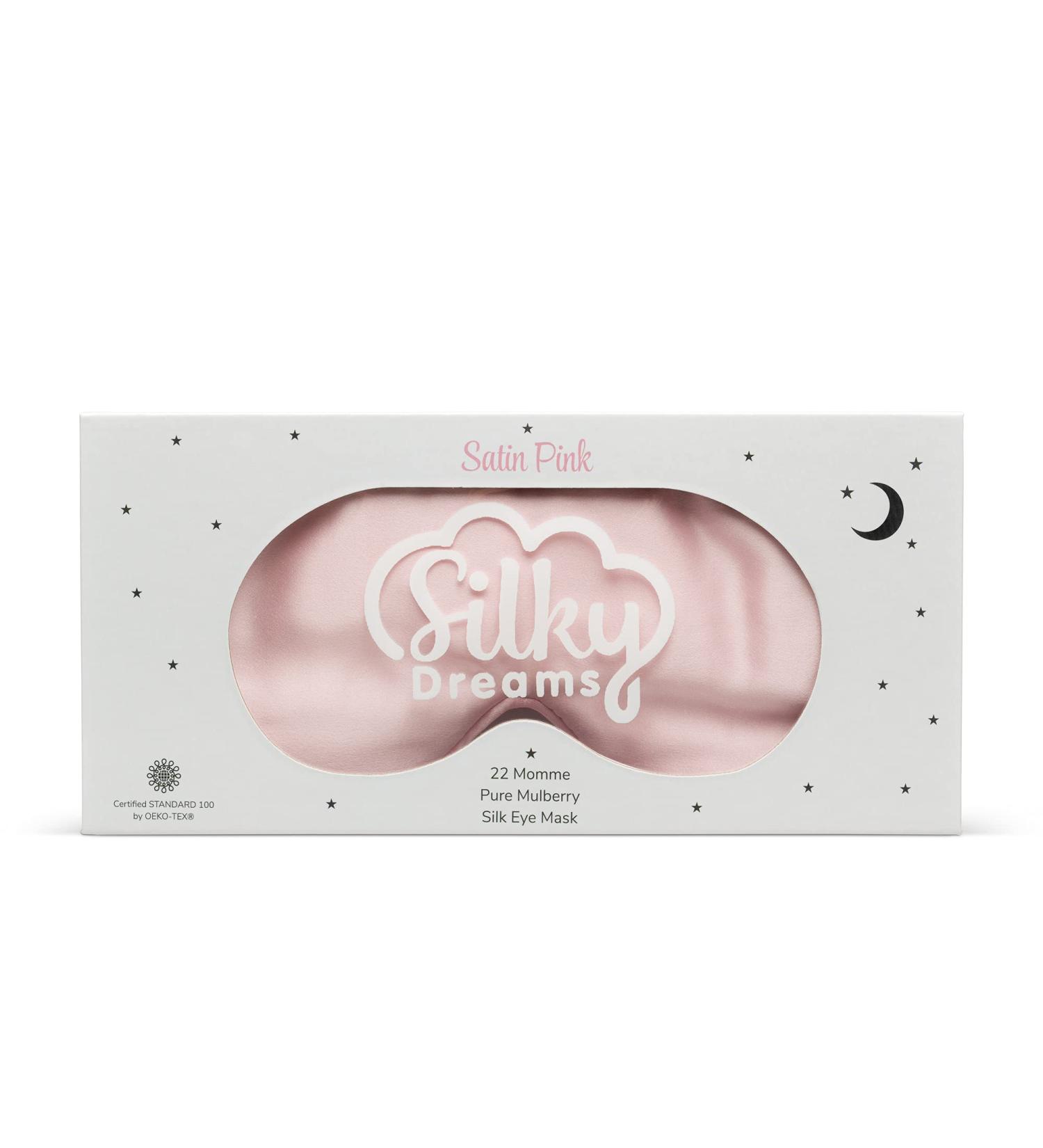 Silky Dreams 100% Pure 22-Momme Mulberry Silk Sleep Mask - Satin Pink - Buy Online on GoSupps.com