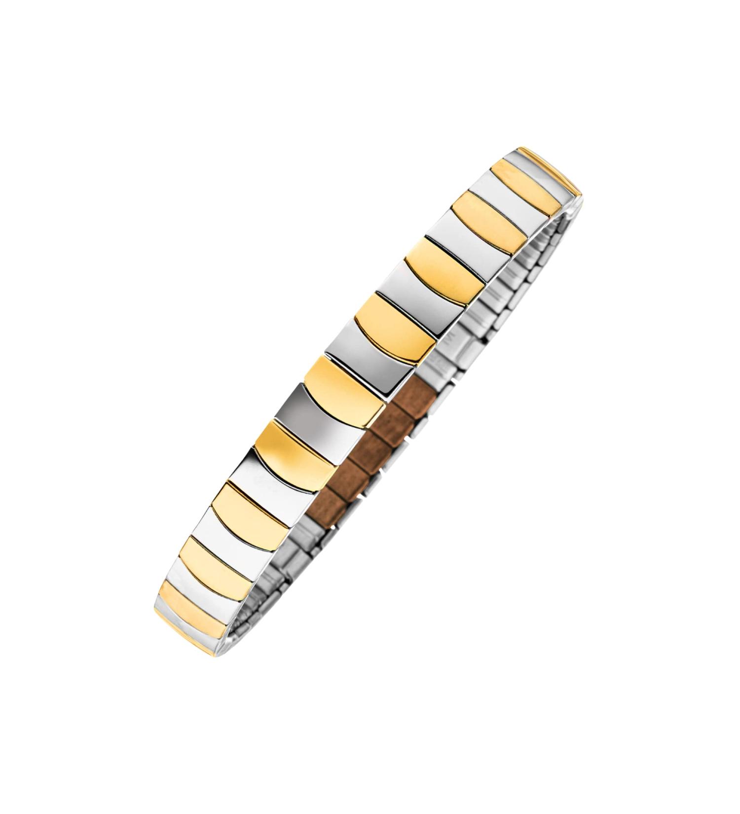 Magnetix Wellness Flexi Magnet Hard Tab Classix I Magnetic Jewelry - Bicolor Gold/Silver High Gloss Polished Perfect Fit for Swollen Wrists (XXL) - Buy Online on GoSupps.com