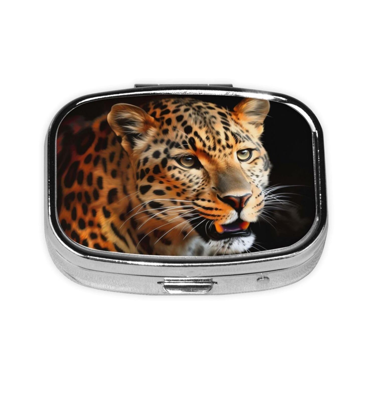 Leopard Painting Square Pill Box | Portable Travel Medicine Organizer - Buy Online on GoSupps.com