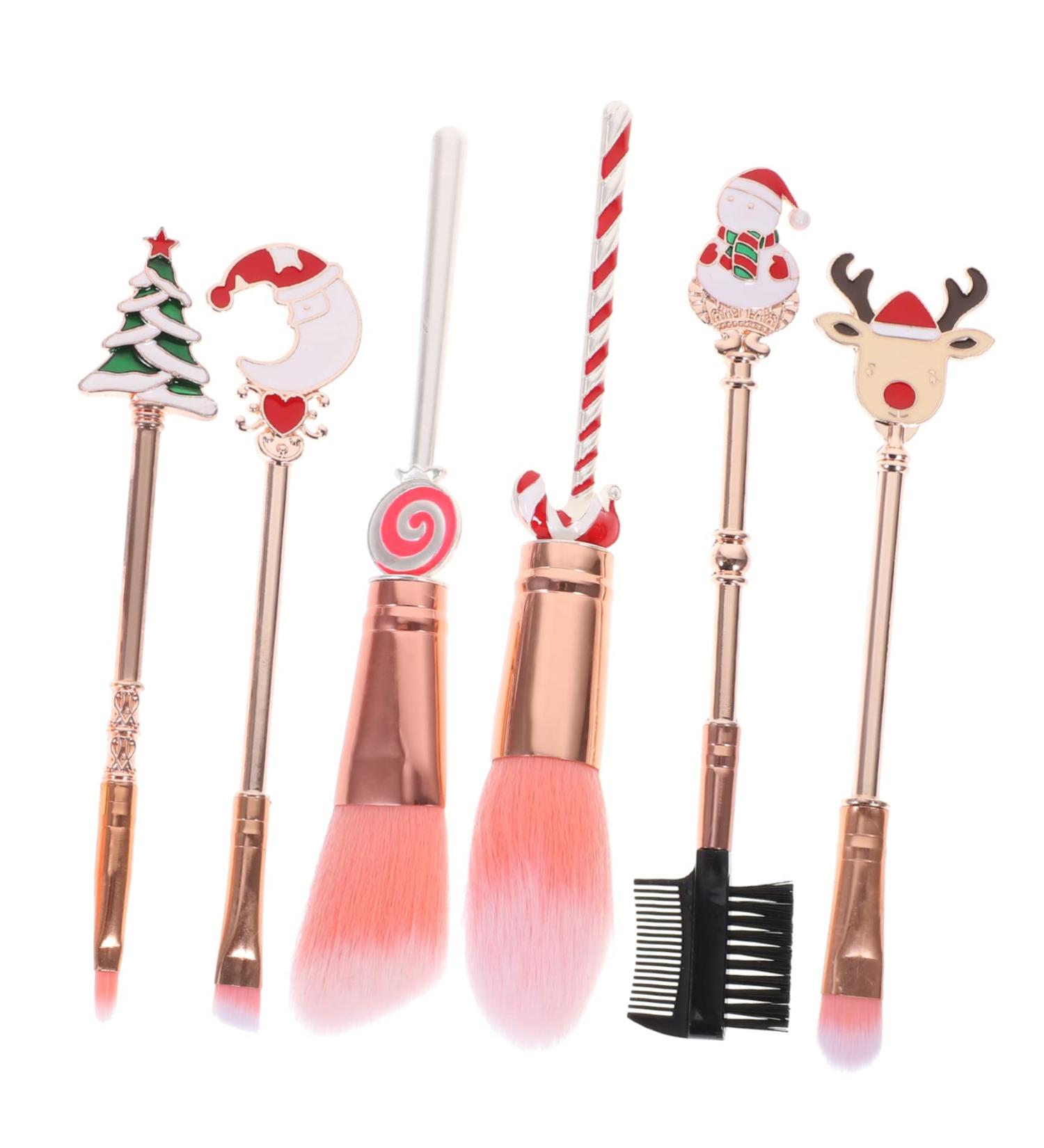 FRCOLOR Christmas 7 Makeup Starter Brush Foundation Brush Setting Powder Brush Eye Makeup Cosmetic Tools Xmas Make up Professional Cosmetic Santa Suits Wand Elder Mini - Buy Online on GoSupps.com