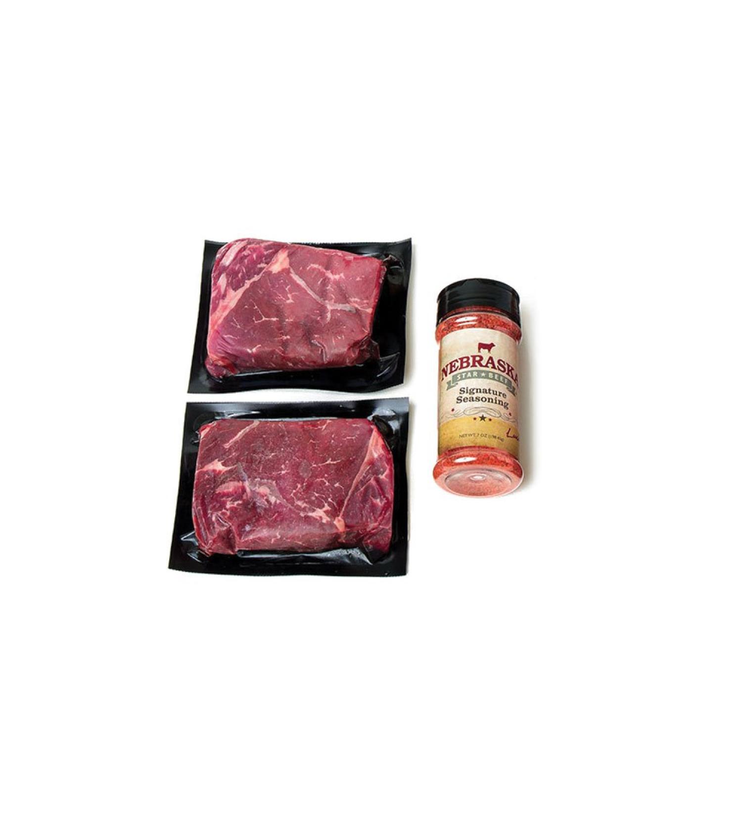 Nebraska Star Beef Aged Angus Top Sirloin - Hand Cut & Trimmed, All Natural with Signature Seasoning - Gourmet Steak Gifts, 3 Piece Set, 25oz - Buy Online on GoSupps.com