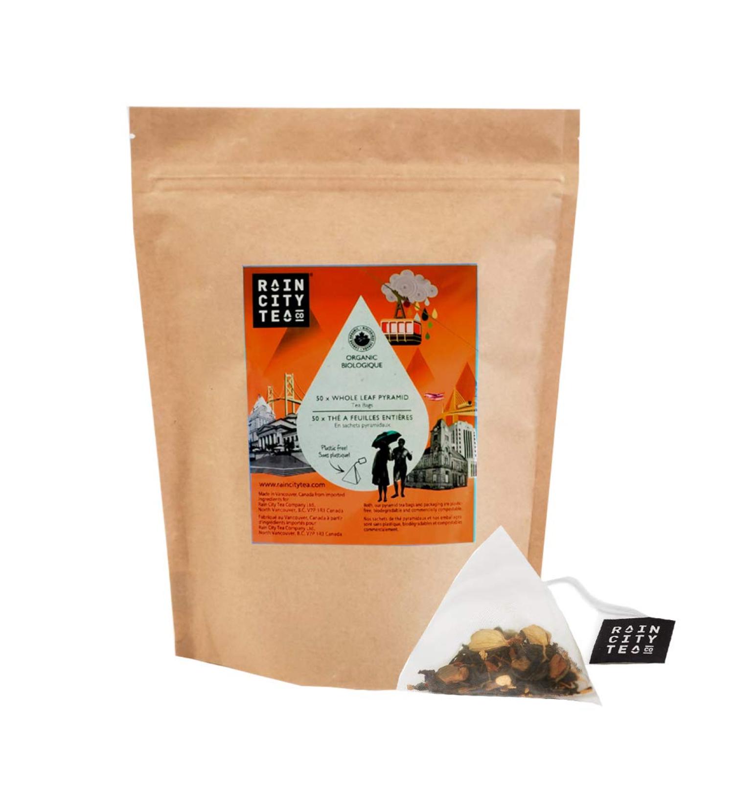 Main St. Chai Organic Black Tea Bags - 50 Compostable Whole Leaf Chai Tea Bags - USDA Certified l Cellulose Inner Packaging l - Buy Online on GoSupps.com