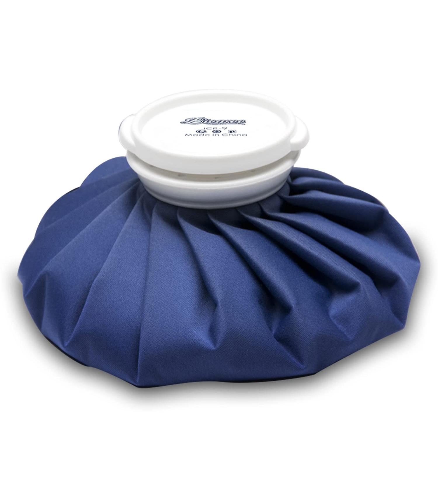 BICAREE Ice Cold Pack Reusable Ice Bags Hot Water Bag for Hot & Cold Therapy and Pain Relief with Cover No-Leak Elastic Breathable Ice Bag Size 6" Blue classic 6'' - Buy Online on GoSupps.com