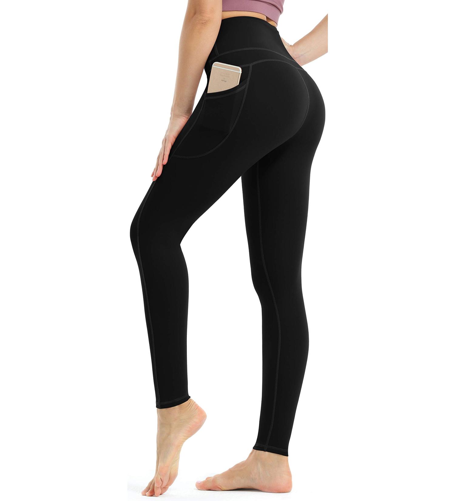 Persit Women's High Waist Yoga Leggings with Pockets - Opaque Sports Pants M Black | Comfortable & Stylish Activewear - Shop Internationally! - Buy Online on GoSupps.com