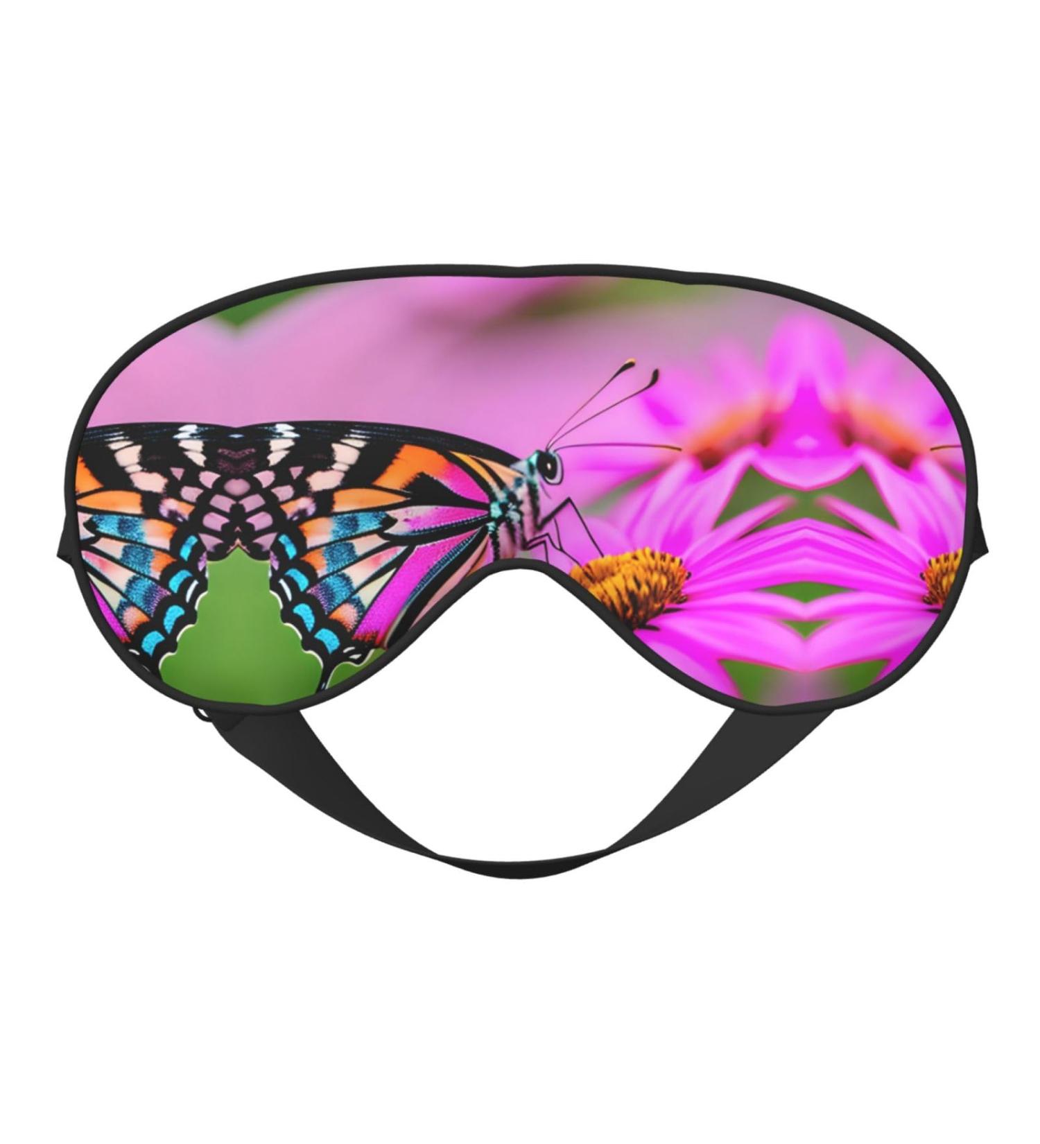 Buy Floral Butterfly Print Double-Sided Eye Mask | Soft Light Blocking Sleep Mask for Better Sleep Quality - Buy Online on GoSupps.com