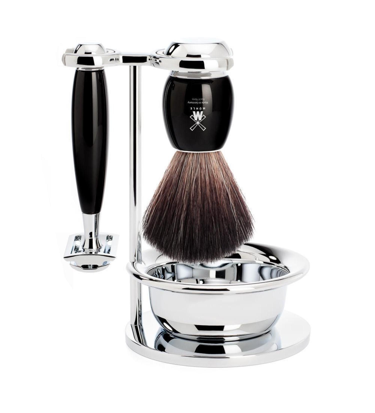 M HLE Vivo Series Shaving Set - Black Fibre Safety Razor & Bowl - Premium Black High-Grade Resin - Buy Online on GoSupps.com