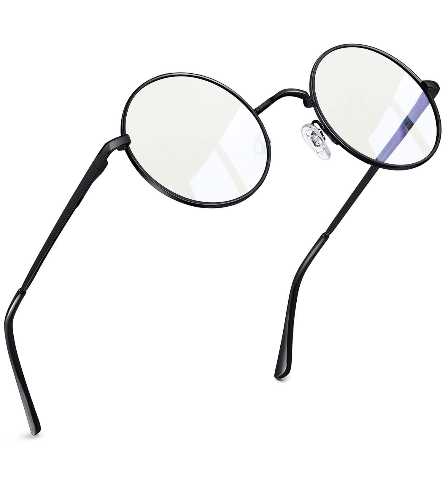 Joopin Round Blue Light Blocking Glasses for Women Men Clear Lens Anti Eye Strain UV Glare Glasses for Computer Gaming TV 07 Round Black Frame Anti Blue Light Lens Clear - Buy Online on GoSupps.com
