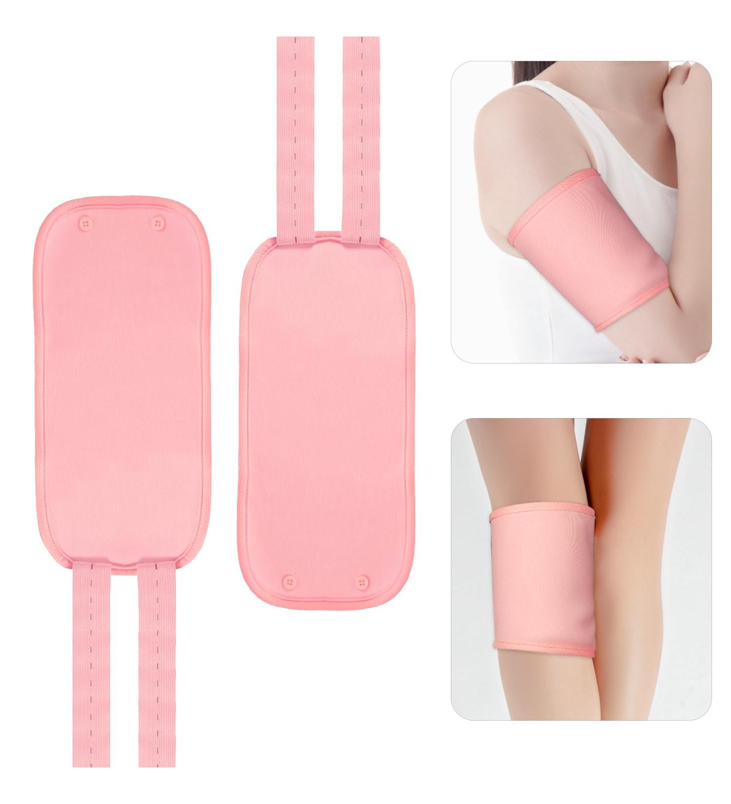 Reusable Castor Oil Packs for Knees - 2 Organic Cotton Wraps | Adjustable & Effective Pain Relief (Pink) - Buy Online on GoSupps.com