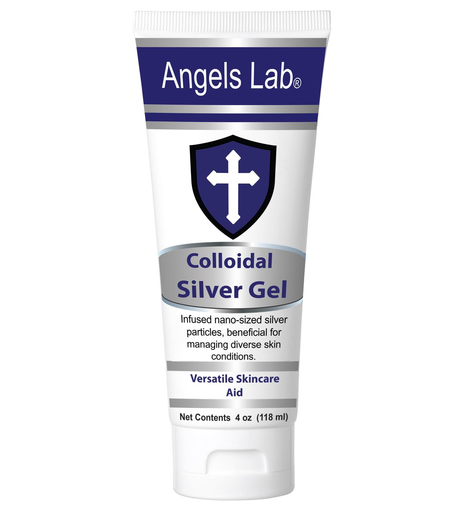Angels Colloidal Silver Gel Nano Silver Gel Wound Care Unscented Healing Ointment for Burns Sunburns & Irritated Skin 4oz Formula 4 Fl Oz (Pack of 1)