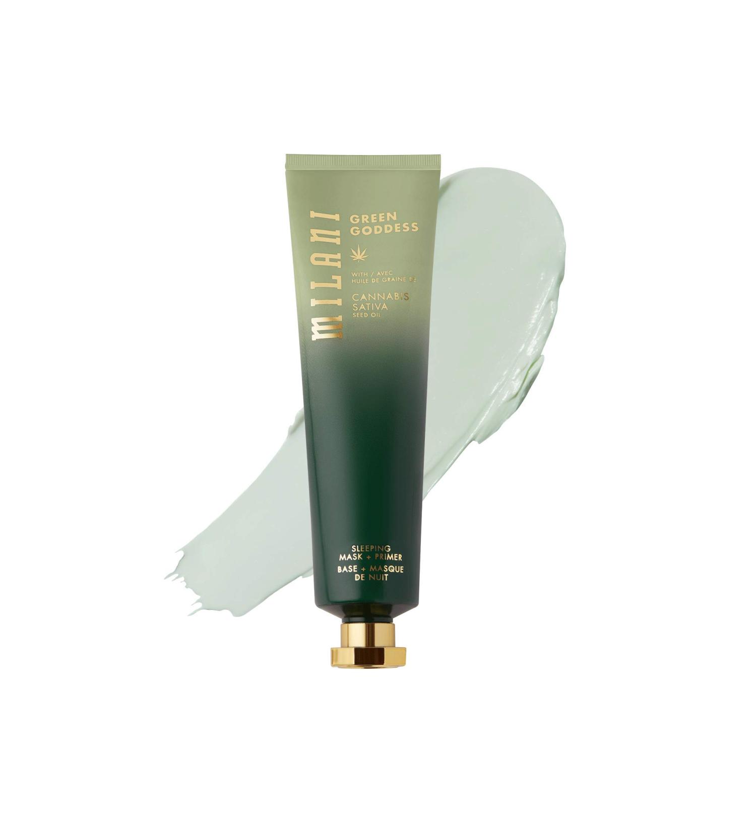 Milani Green Goddess Sleeping Mask + Primer - Hemp Infused Self Care Face Mask for Skin Relaxation, Pore Reduction, and Overnight Hydration - Buy Online on GoSupps.com