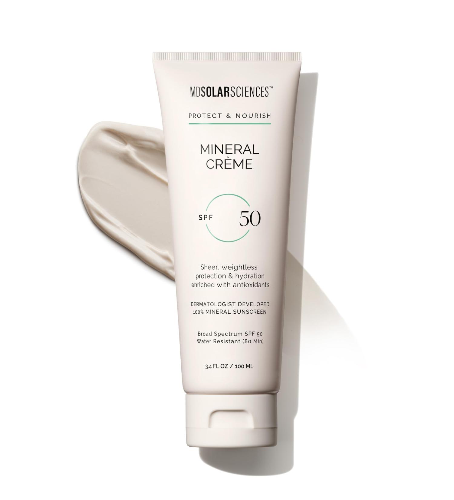 MDSolarsces Mineral Creme SPF 50 - Hydrating UV Defense & Skin Boosting Vitamin Formula - Vegan Reef-Safe Oil-Free Unscented - 3.4 OZ - Buy Online on GoSupps.com