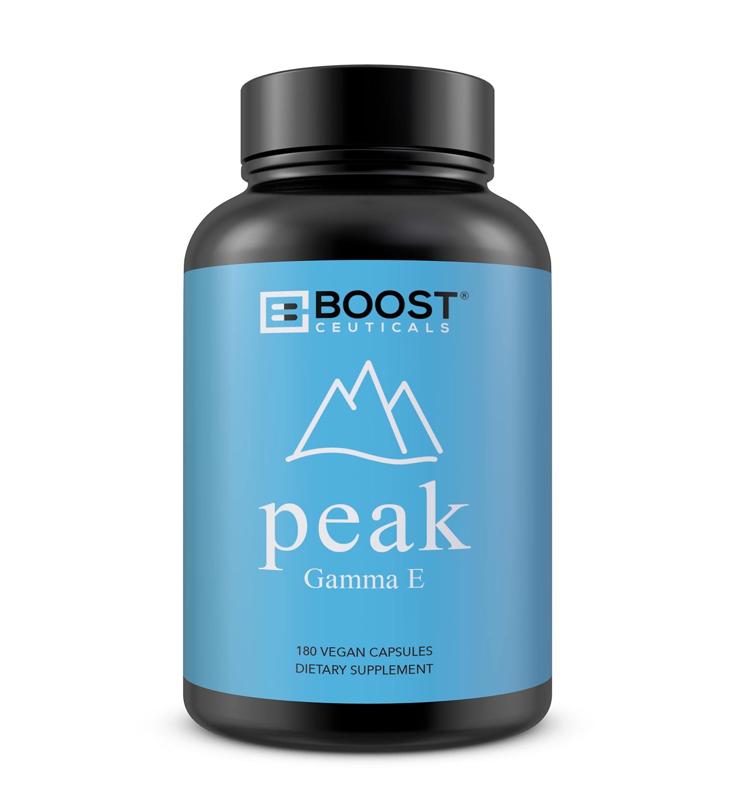 BoostCeuticals Gamma E Vegan Vitamin E 400 IU Mixed Tocopherols Complex - Non GMO - Gluten Free VIT E 180 Capsules - Buy Online on GoSupps.com