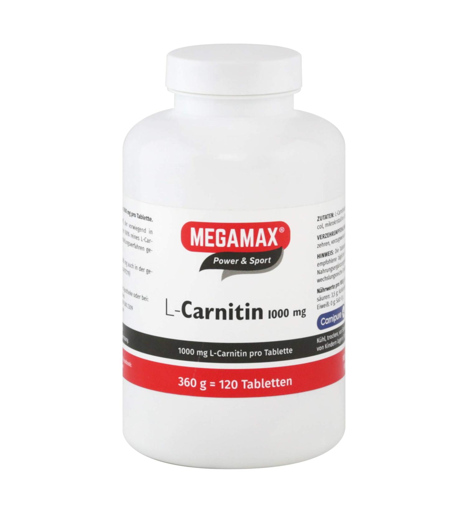 Buy Megamax L-Carnitine 1000mg - 120 Capsules | Premium Fat Burner | Fast Shipping Worldwide - Buy Online on GoSupps.com