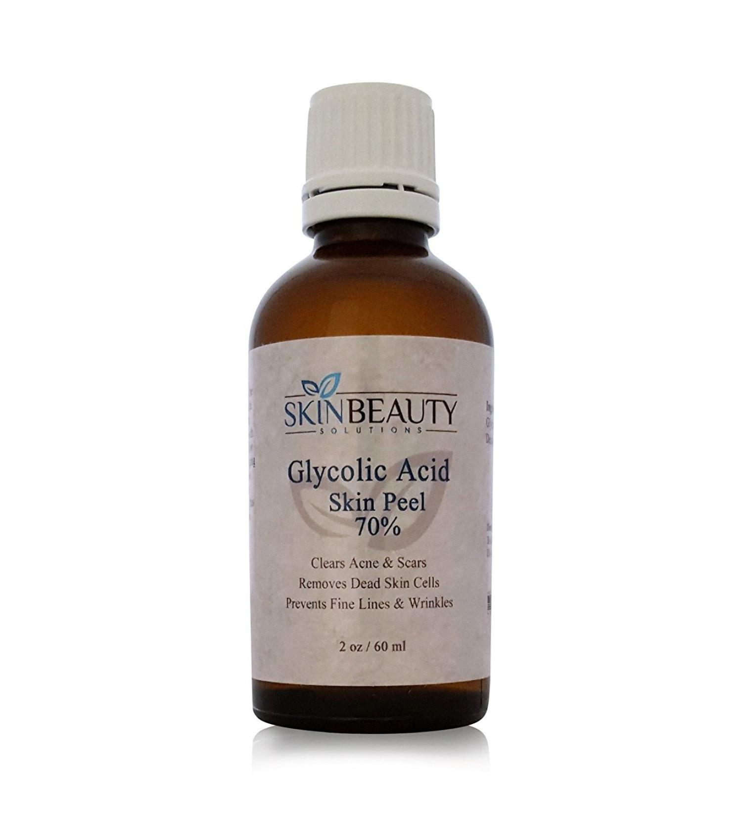 Skin Beauty Solutions (2 Oz / 60 Ml) Glycolic Acid 70% Skin Chemical Peel - Unbuffered - Alpha Hydroxy (AHA) For Acne Oily Skin Wrinkles Blackheads Large Pores & More