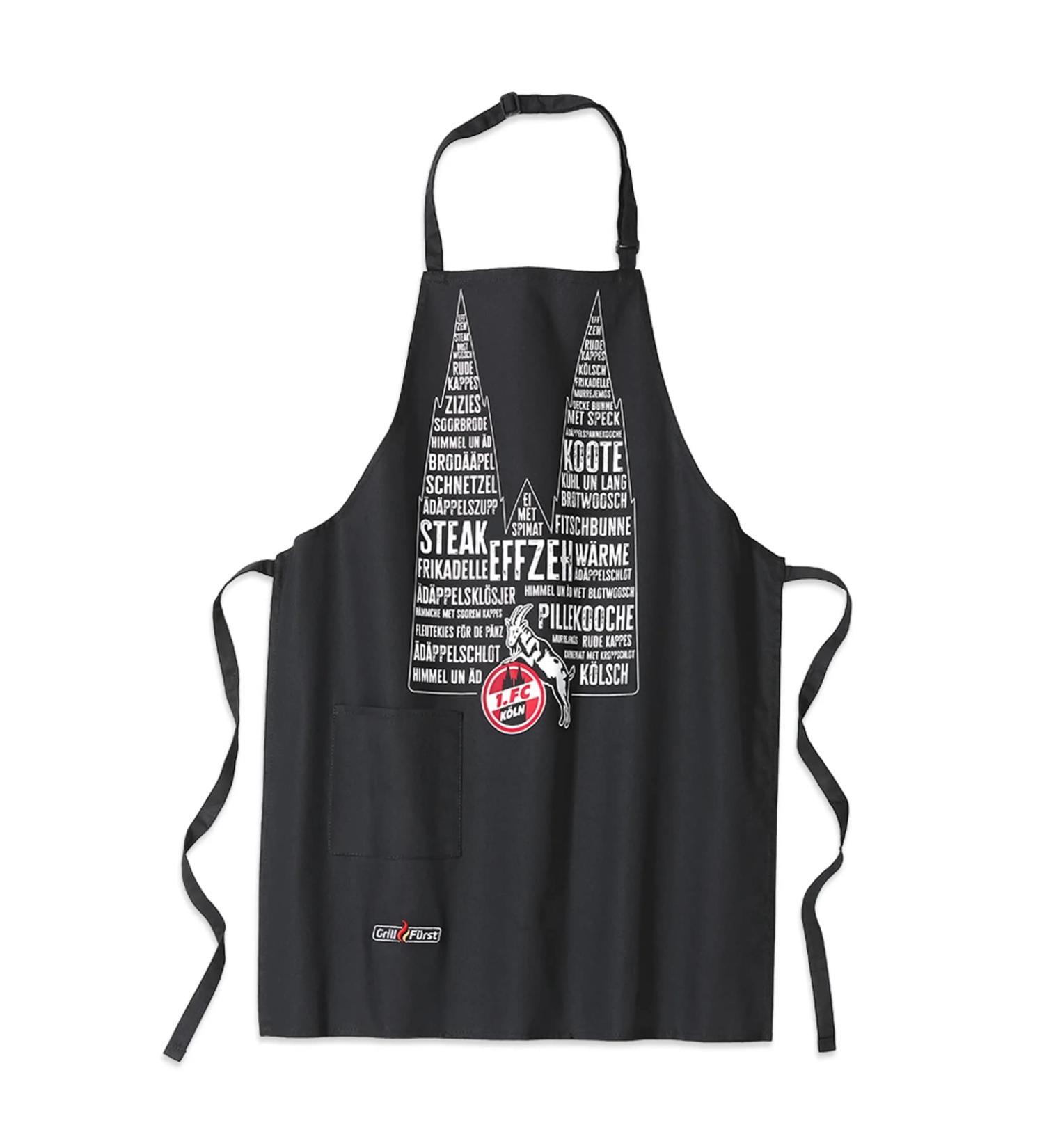 Shop 1. FC K ln BBQ Apron - Black Cooking Apron with Pocket & 'I Love K ln' Bookmark - Perfect for Fans! - Buy Online on GoSupps.com