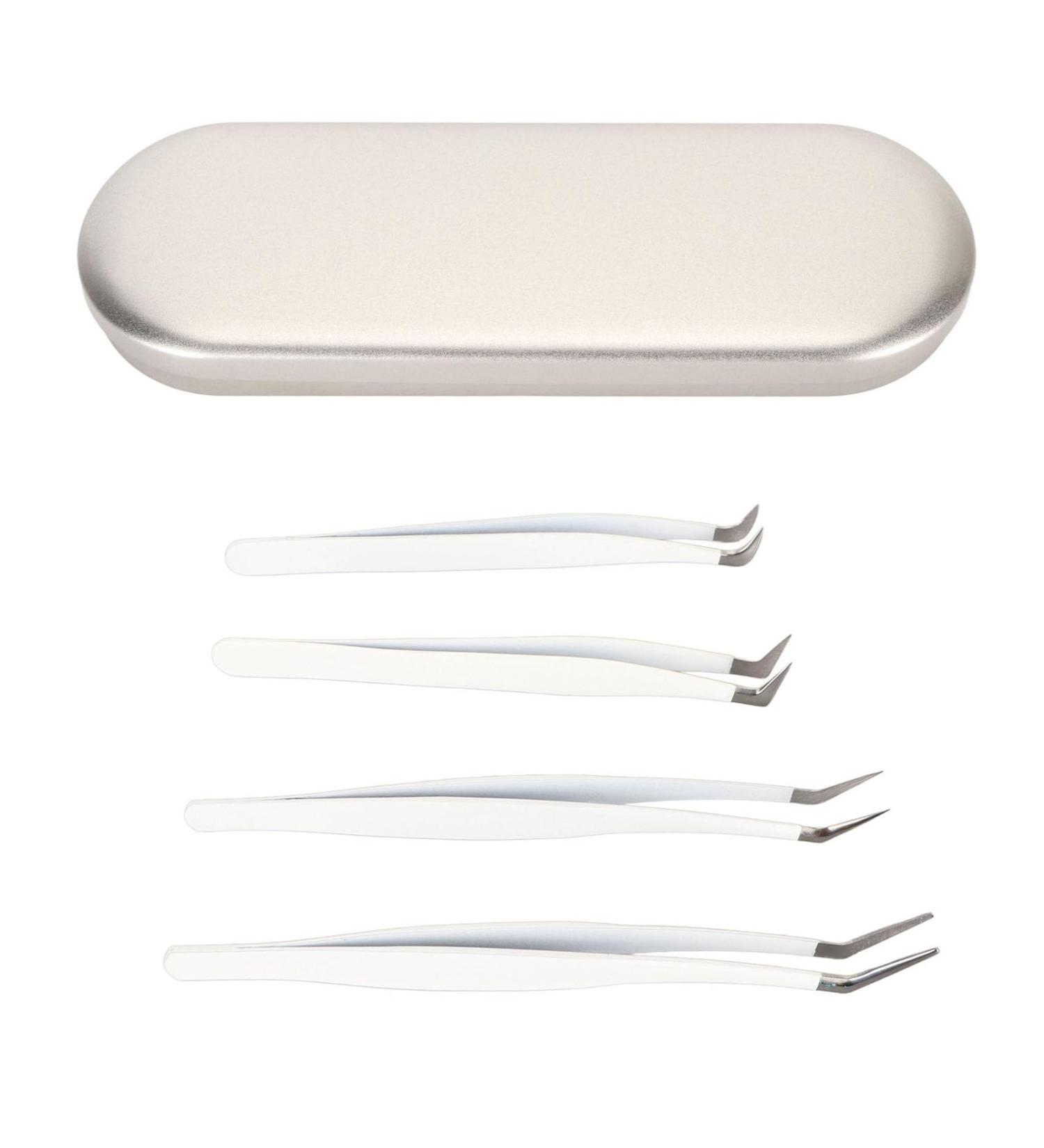 Ocitan Stainless Steel Eyelash Tweezers Set | High-Precision Makeup Tool for False Eyelashes | Includes Box | Perfect for Salons & Home Use - Buy Online on GoSupps.com