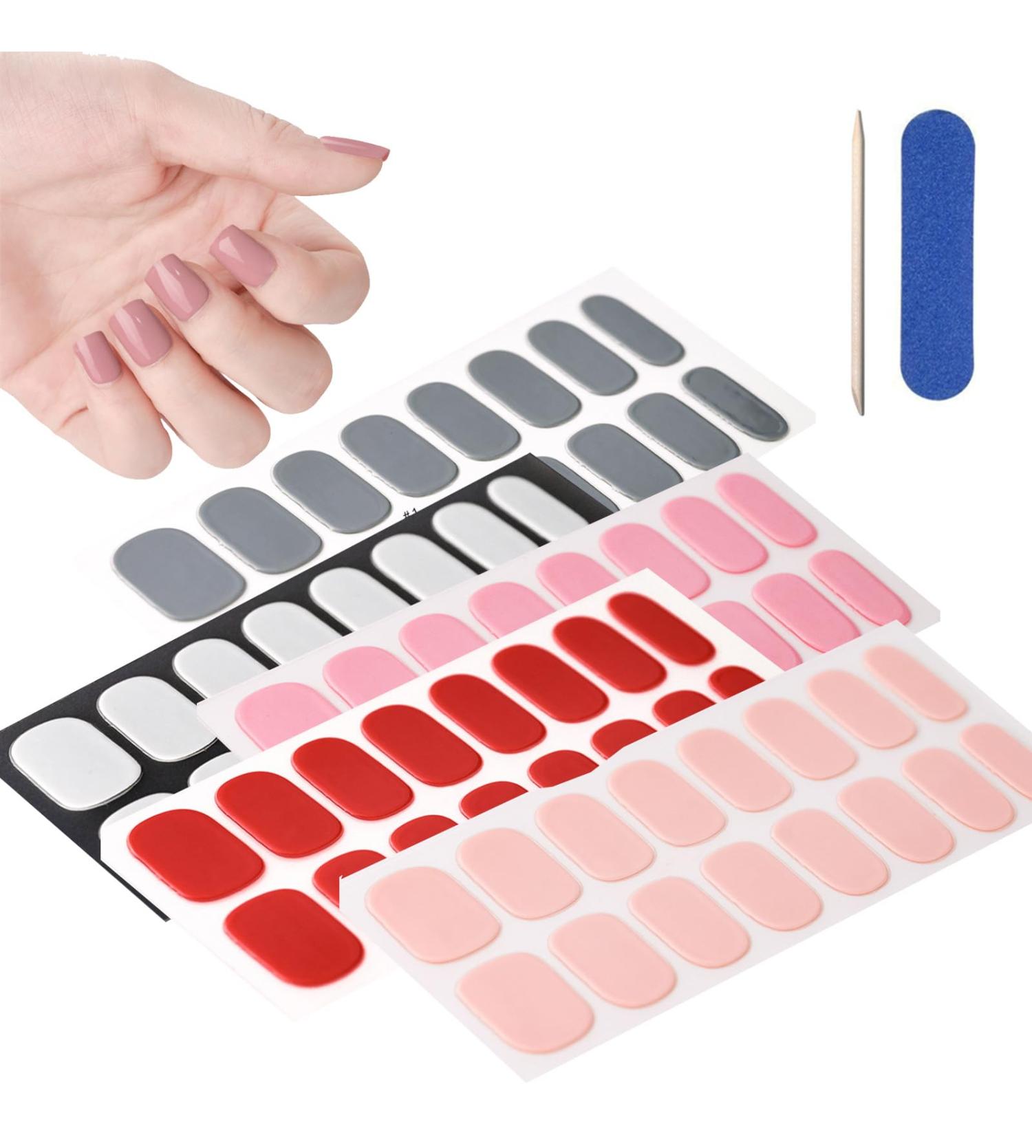 5Pcs Glam Gelz Nail Sticker - Glam gelz Glamgelz Nails Peel and Stick Nail Polish Semi Cured Gel Nail Strips Sarafine Nail Strips Kit (#4) - Buy Online on GoSupps.com