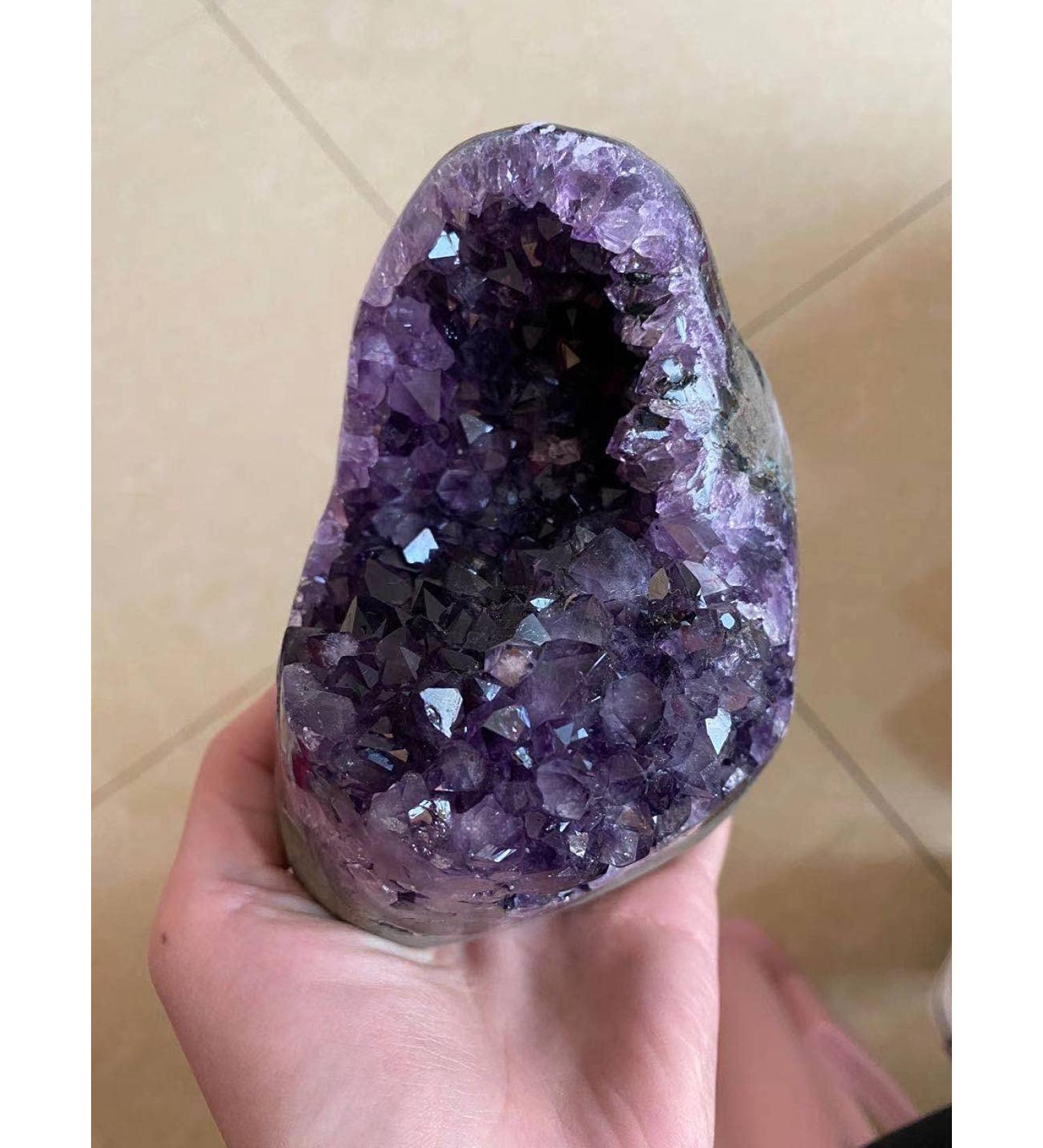 Natural Crystal Rough Natural Amethyst Geode Quartz Cluster ++Stone (Size : 920-1000g)