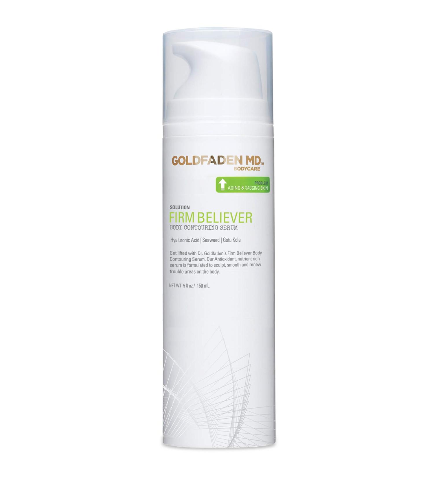 Goldfaden MD Firm Believer Body Contouring Serum - Firm & Tone with Marula Oil Shea Butter Algae Coffee & Gotu Kola Extracts | 5 oz / 150 mL - Best for International Shipping - Buy Online on GoSupps.com