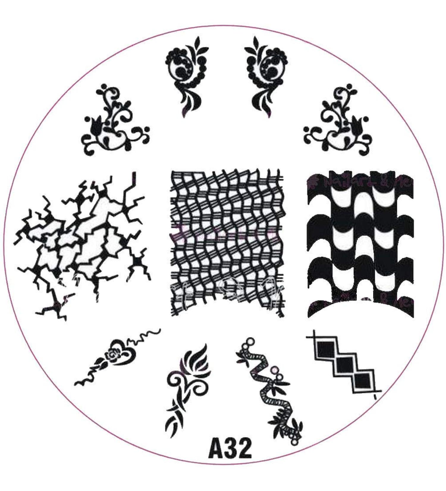 ++SPECIAL ITEM++ Stamping stencil A-Series: A32 geometric pattern tendrils