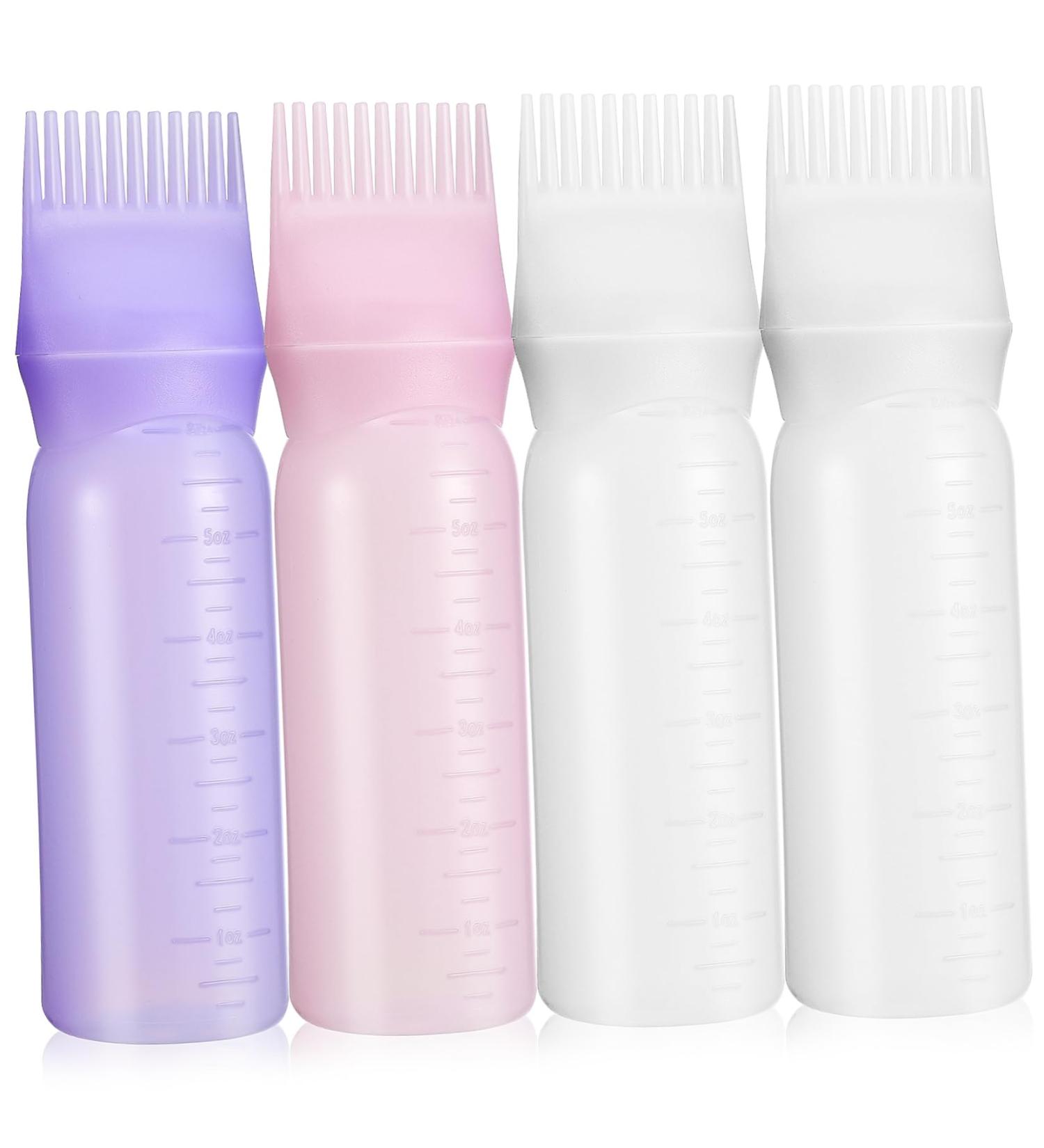 Didiseaon Lot de 4 Flacons Applicateurs pour Coloration Racine Peigne Int gr Bouteille Facile Presser R utilisable pour Soin Capillaire pour Usage Salon ou Domicile - Buy Online on GoSupps.com