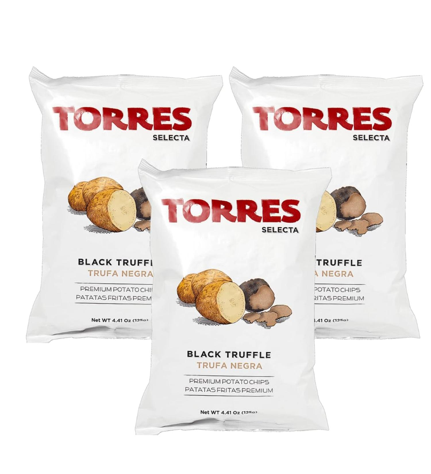  Torres Selecta Torres Selecta Trufa Negra Pack of 3 potato chips with black truffle 125g - Buy Online on GoSupps.com