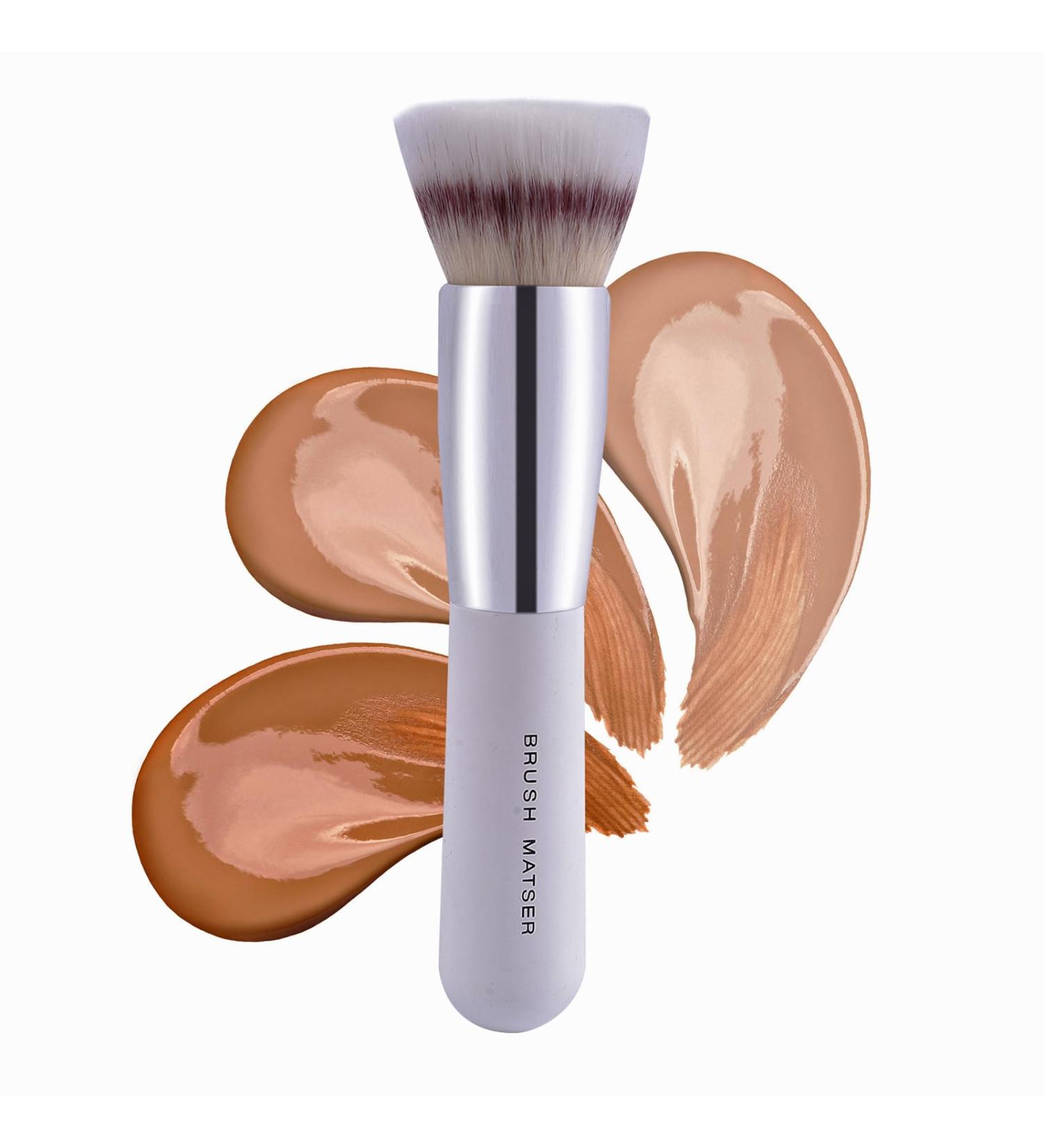 Vegan Foundation Brush for Liquid & Cream - Flat Makeup Brush for Flawless Blending & Buffing - Buy Online on GoSupps.com