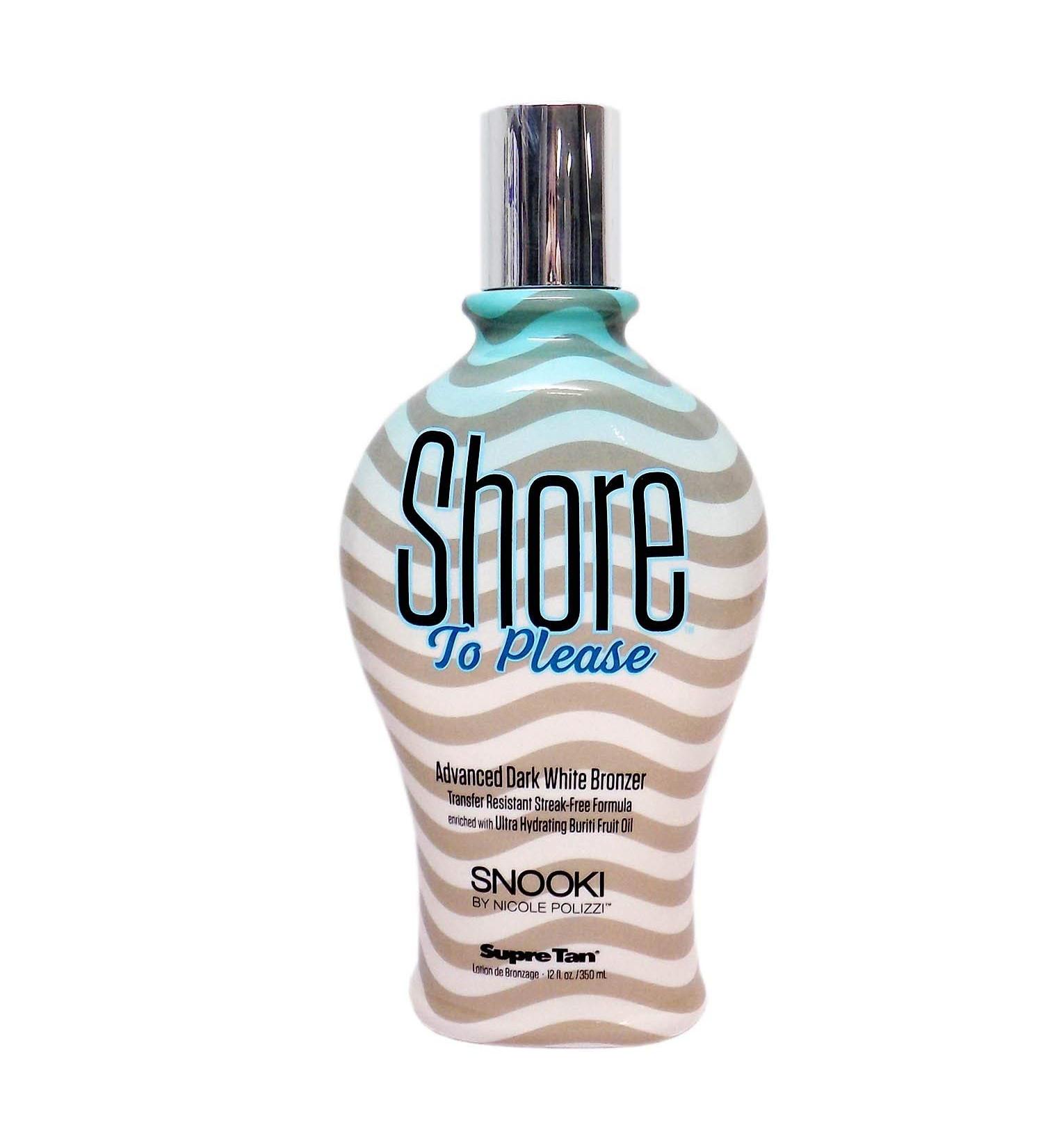 Snooki SHORE TO PLEASE Tanning Bed Lotion - Indoor/Outdoor Tan White DHA Bronzer & Odor Eliminators | 12 oz - Buy Online on GoSupps.com