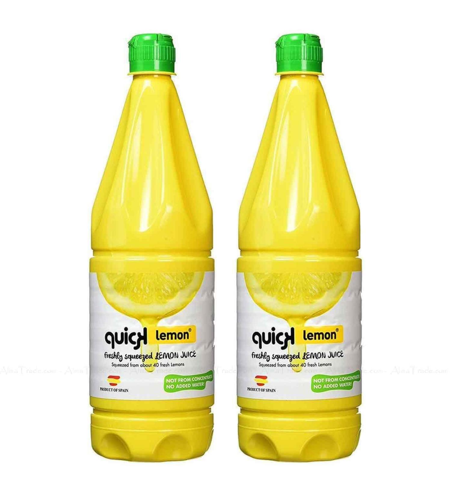 Quick Lemon Freshly Squeezed Juice Lemonade Not Concentrate (2x1000ml) Pack 2x1L - Buy Online on GoSupps.com