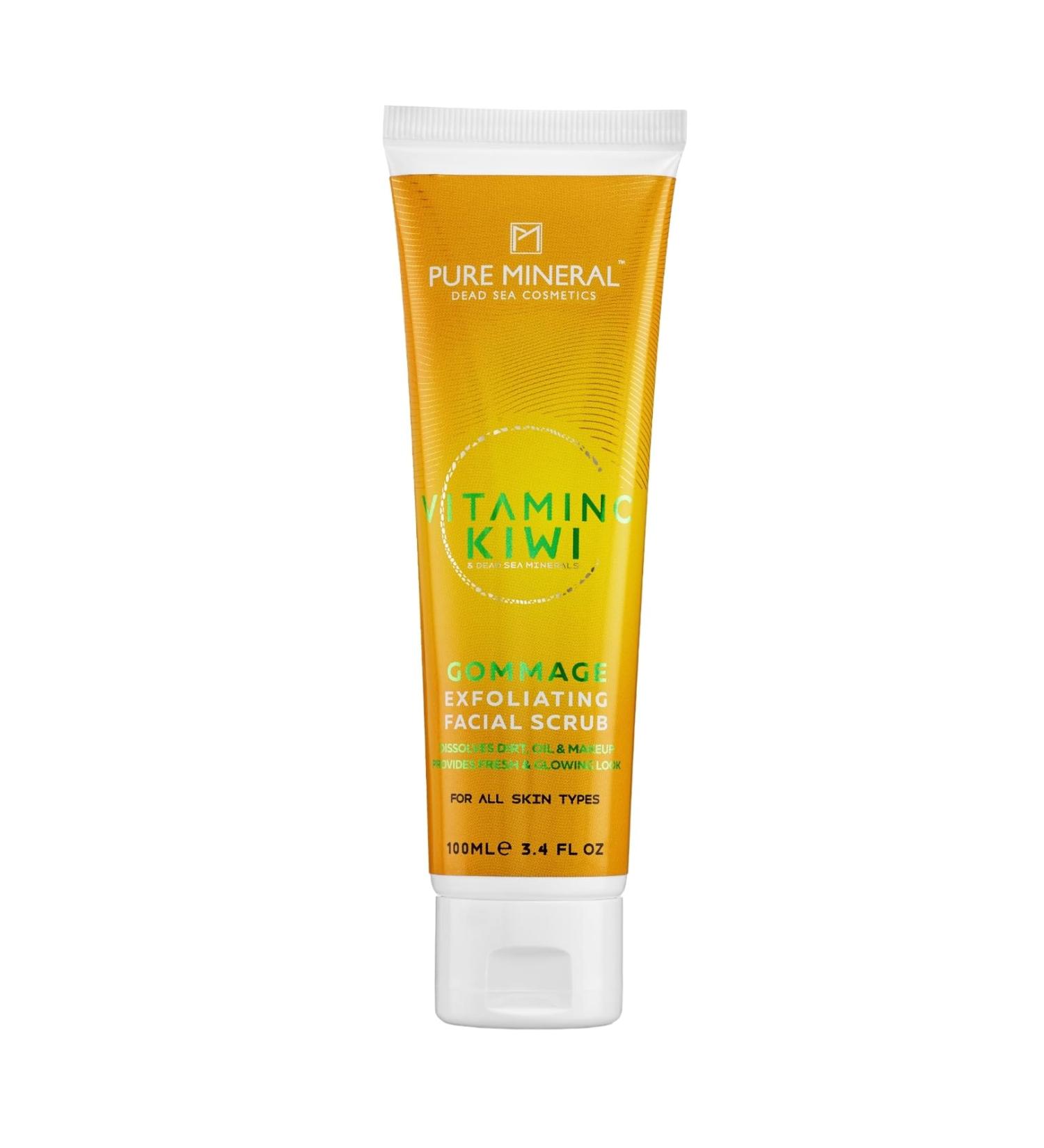 Pure Mineral Exfoliating Facial Scrub Dead Sea Minerals Vitamin C Kiwi Extract Deep Pore Cleansing Without silicones sulphates parabens 100ml - Buy Online on GoSupps.com
