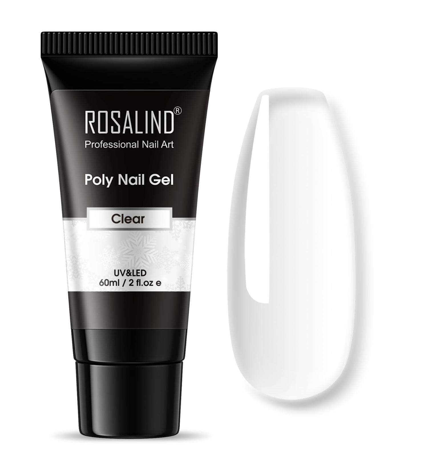 ROSALIND Clear Acrylic Poly Extension Gel Poly Nail Gel for Nail Art Decoration Nail Thickening Extension Easy to DIY at Home Need UV Lamp - Buy Online on GoSupps.com