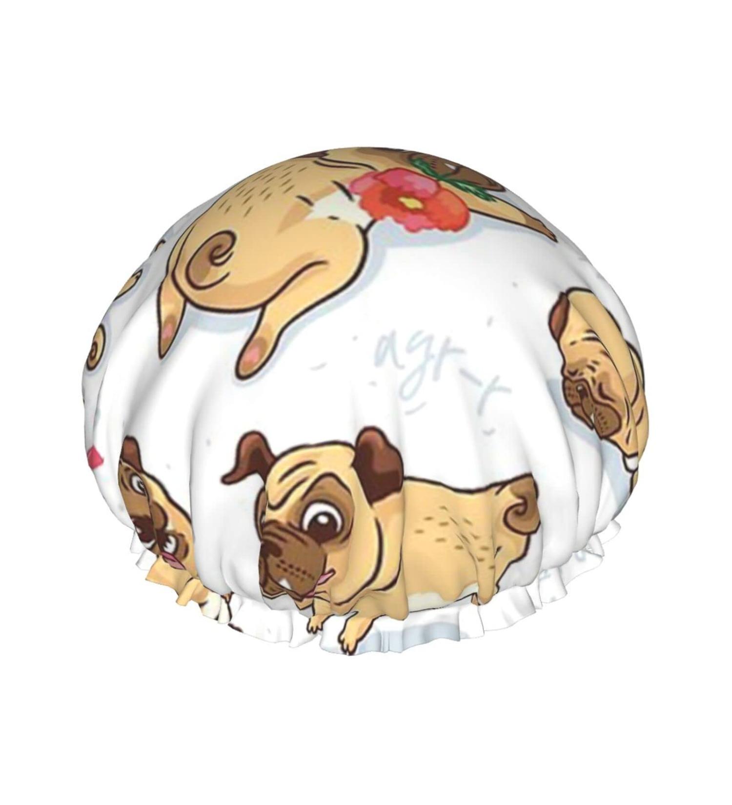 Comical Dog Printed Shower Cap for Women - Waterproof, Fits All Head Sizes and Hair Textures - Buy Online on GoSupps.com