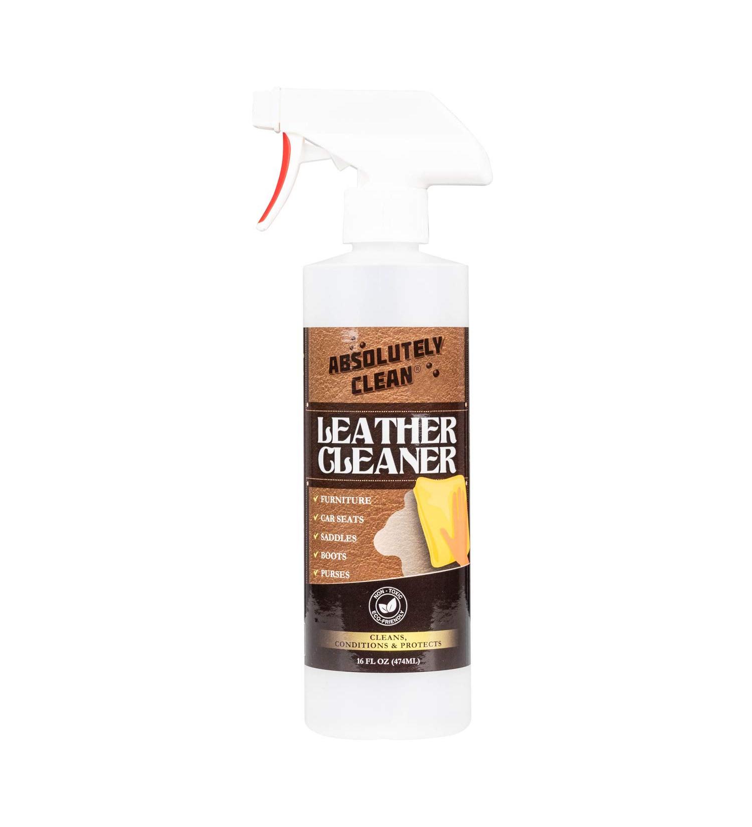 Premium Leather Cleaner & Conditioner | Natural Enzyme Deodorizer | USA Made | For Furniture, Boots, Purses & Clothing | Stain Removal | 16oz Spray - Buy Online on GoSupps.com