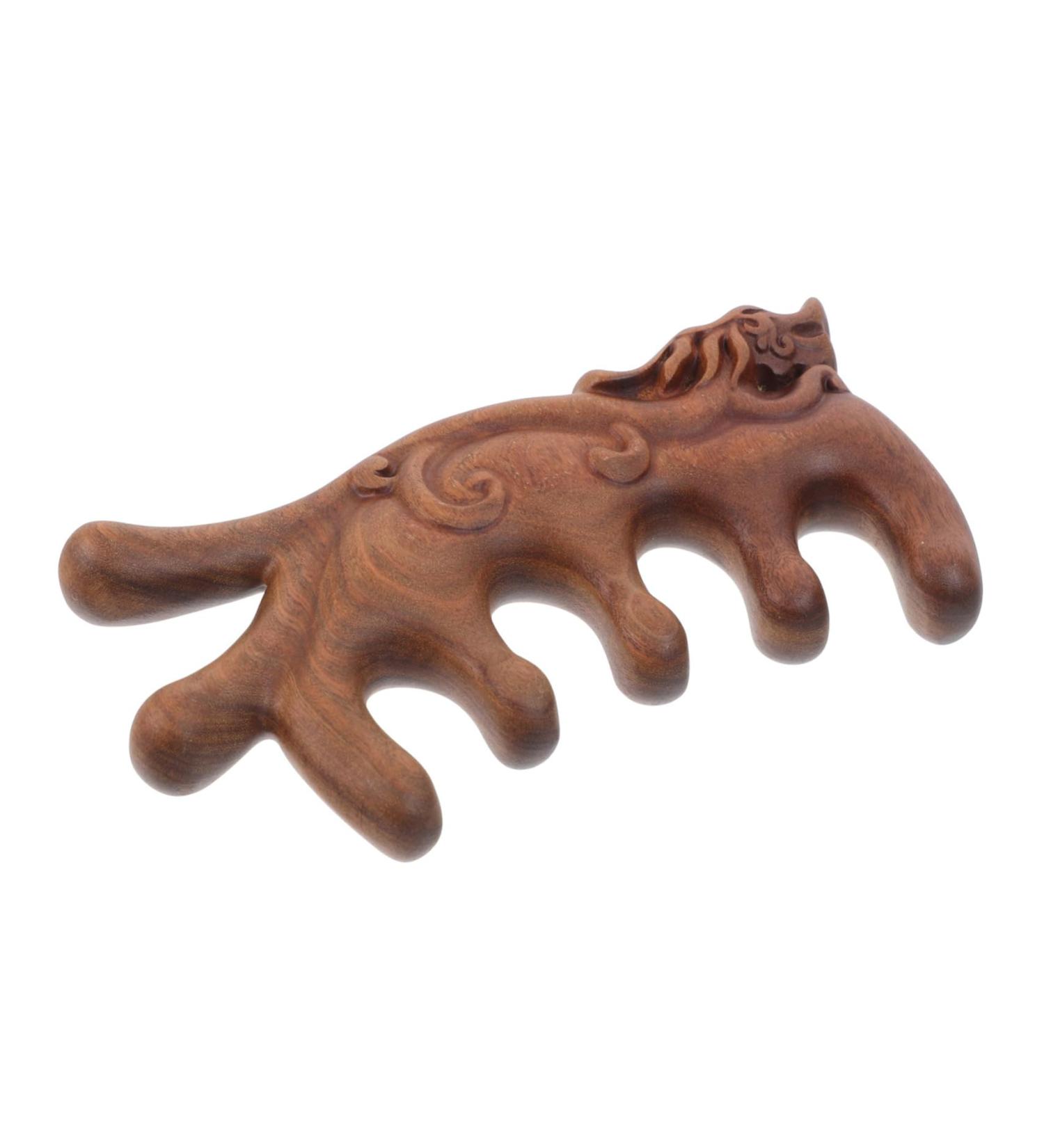 Soothe Your Scalp with Tovinanna Sandalwood Massage Comb - Natural Wooden Hair Care Tool for Relaxation & Scalp Health | 11.50x6.00x1.70cm Brown - Buy Online on GoSupps.com