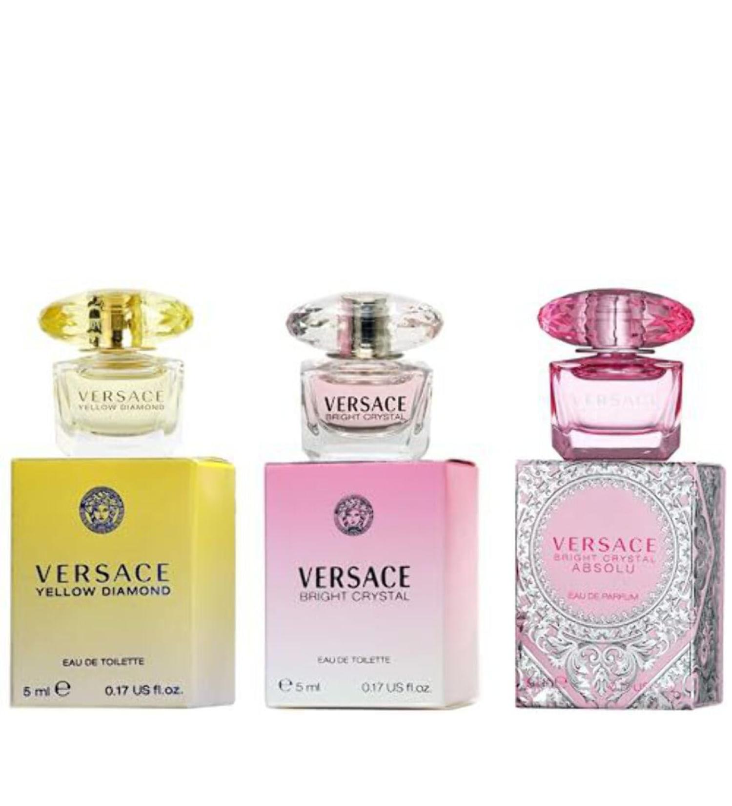 Versace Miniature Variety Trio Collection Perfume Gift Set for Women Absolu Bright Crystal Yellow Diamond - Buy Online on GoSupps.com