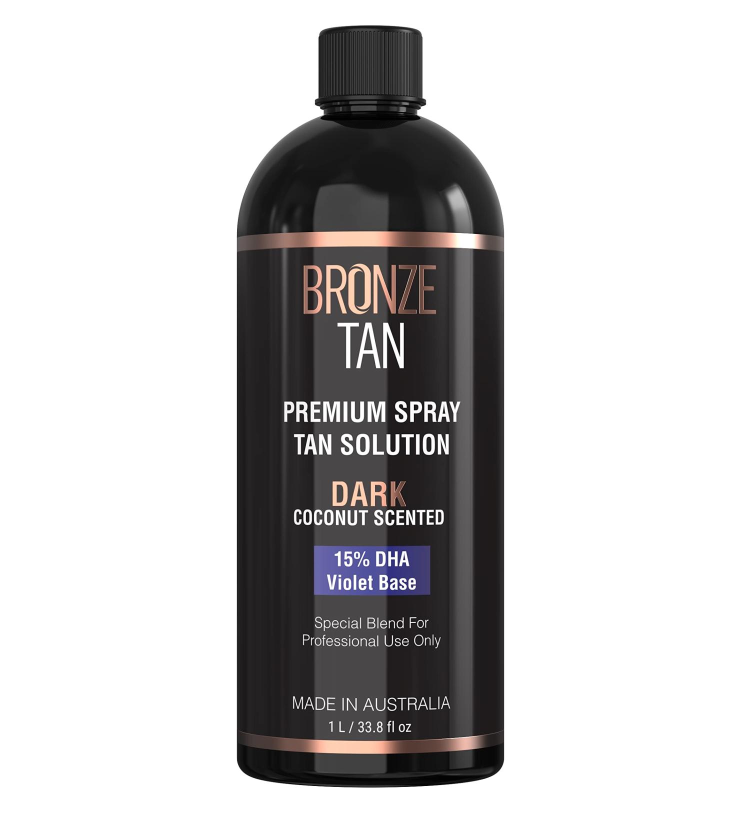 Bronze Tan Special DARK Blend Coconut Scented Spray Tan Solution - 1 Liter (33.8 Fl Oz) - Buy Online on GoSupps.com
