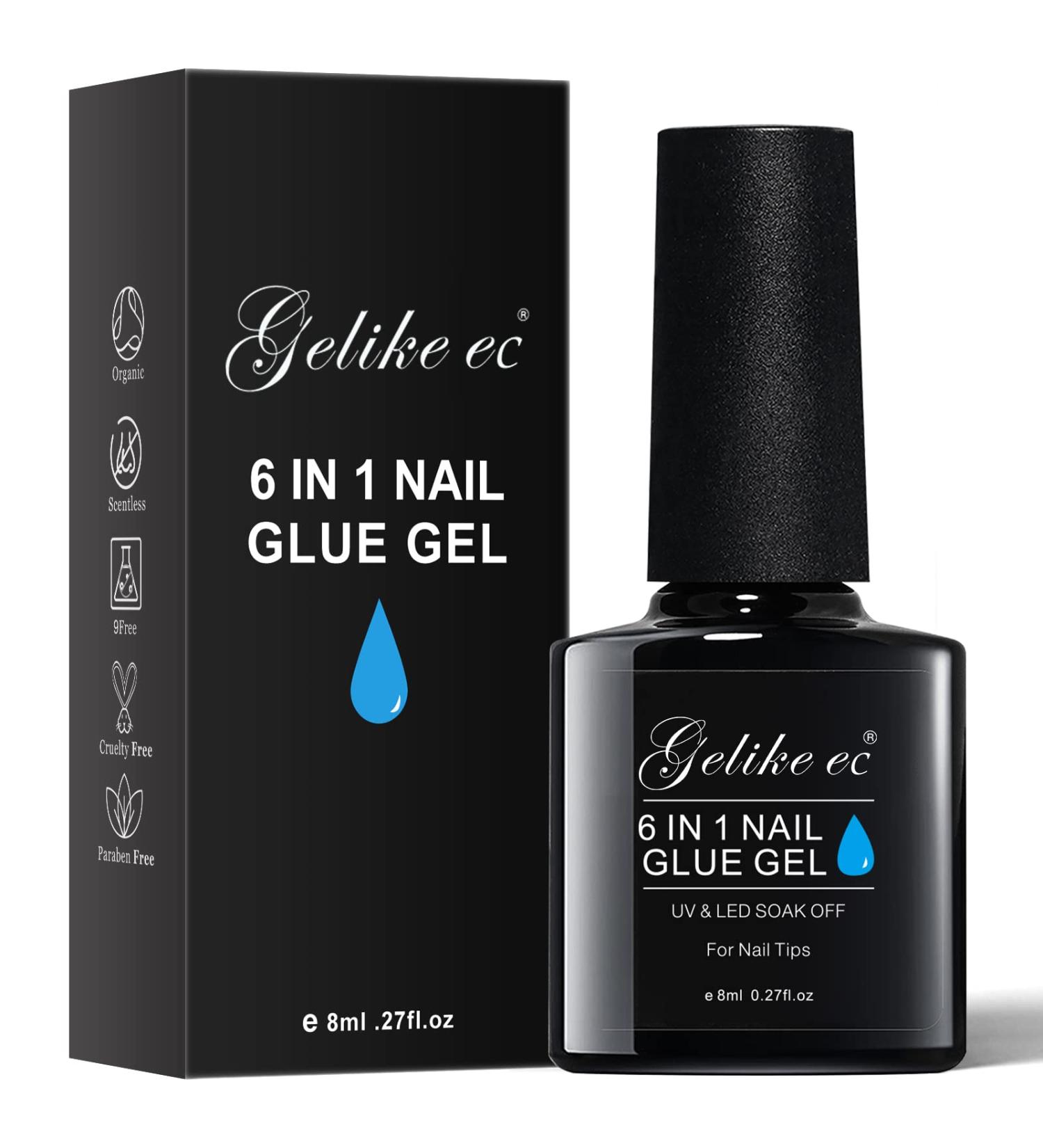 Gelike EC 6 in 1 Nail Glue Gel - Long Lasting UV Extension Glue for Acrylic Nails - Nail Repair Treatment | 1PCS Nail Glue - Buy Online on GoSupps.com