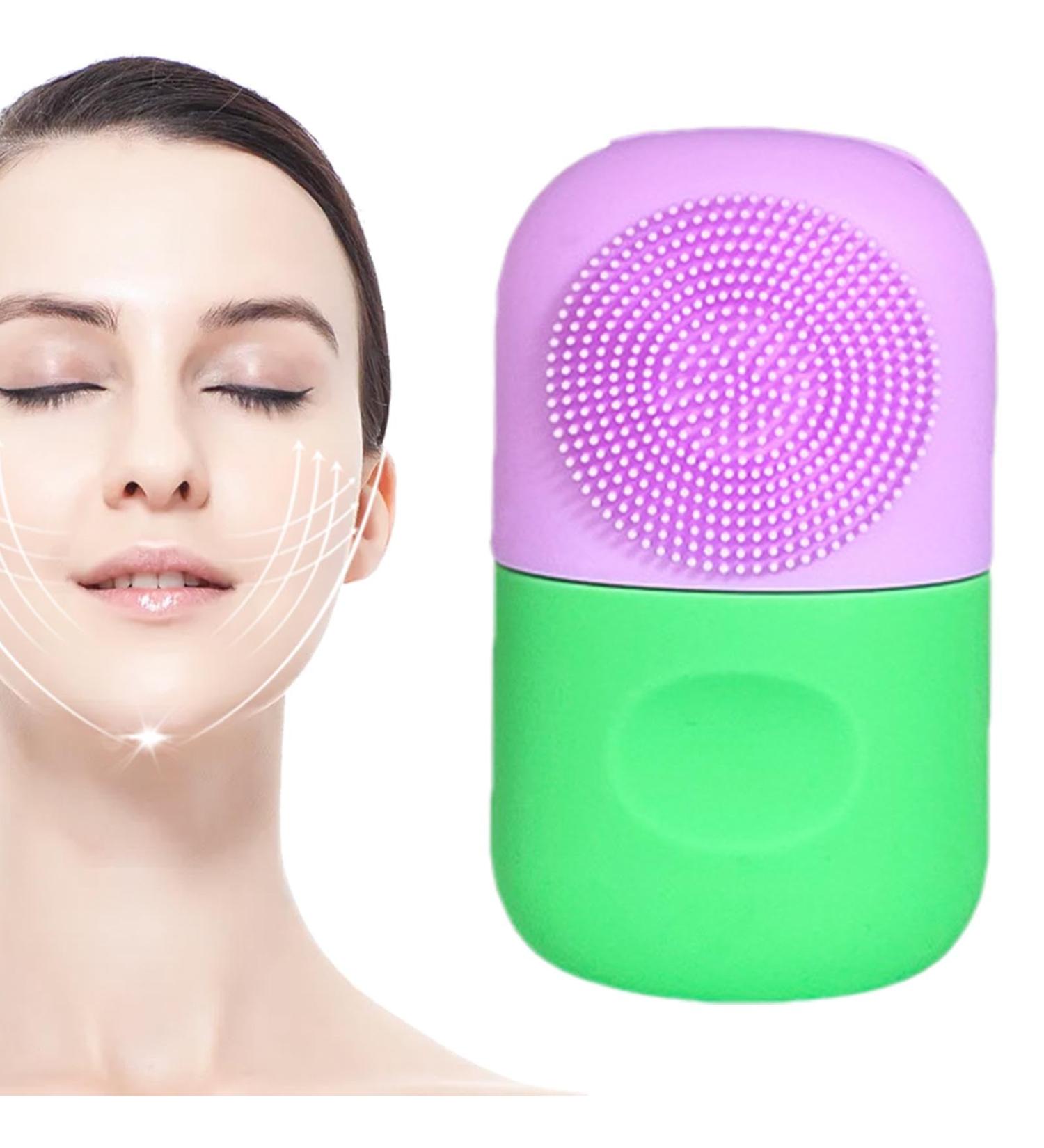 Ice Mold for Face Silicone Ice Roller Facial Ice Mold - Food Safe Silicone Ice Mold for Face to Brighten Skin Enhancing Natural Glow Purple Green - Buy Online on GoSupps.com