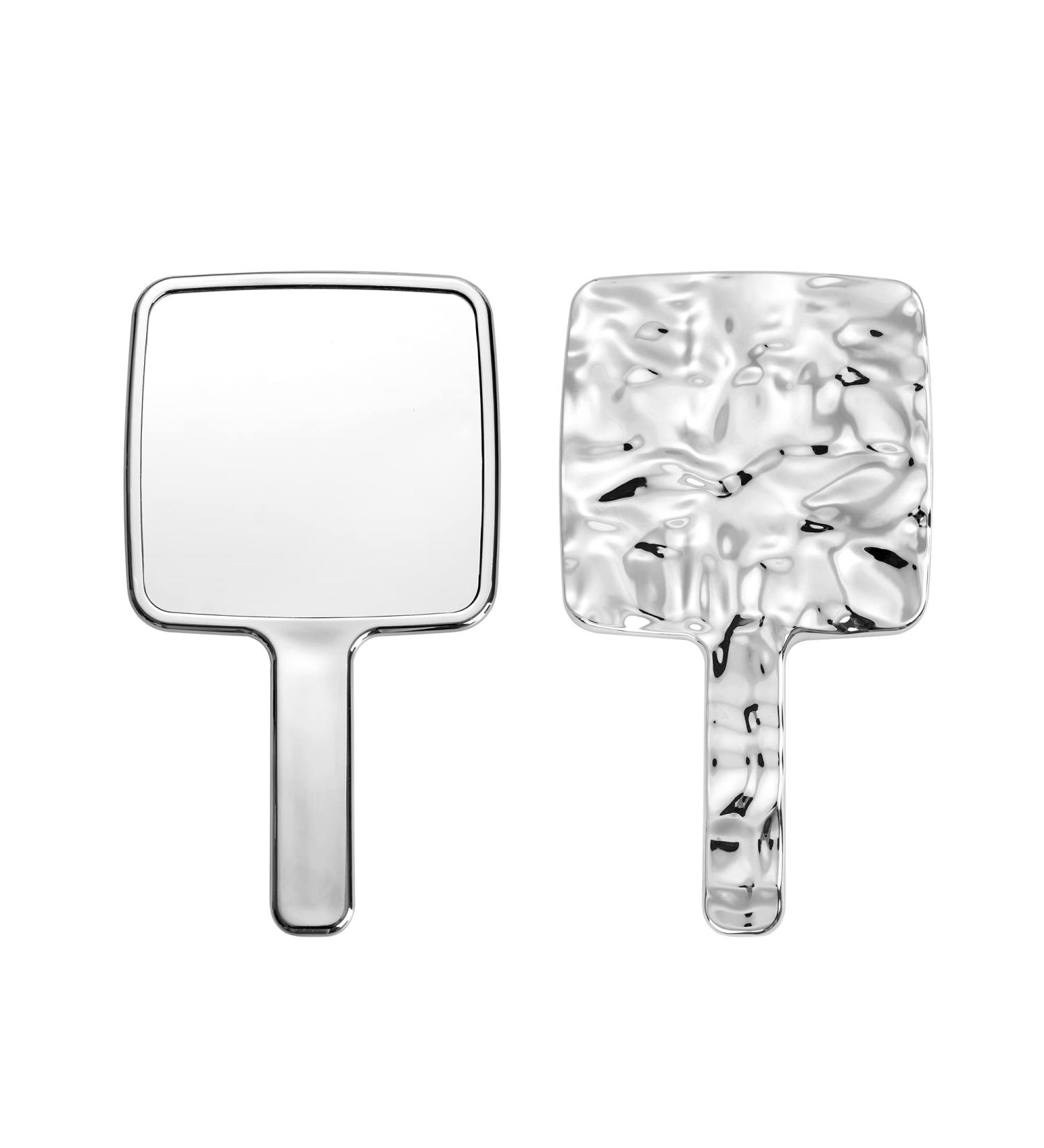 YCHMIR Hand Mirror - Electroplate Silver Square Hand Held Mirror 5 x 9.1 inch - Buy Online on GoSupps.com