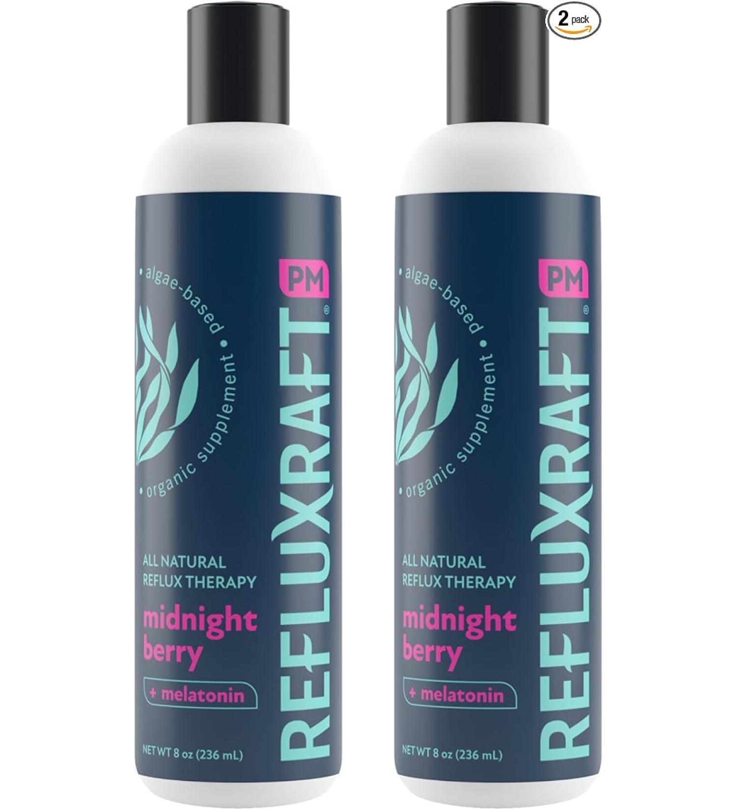 PM - Acid Reflux Sleep Support with Alginate and Melatonin - A Perfect Complement or Alternative to an Acid Reflux Pillow 47 Servings Per Bottle Midnight Berry Flavor (2 bottles) - Buy Online on GoSupps.com