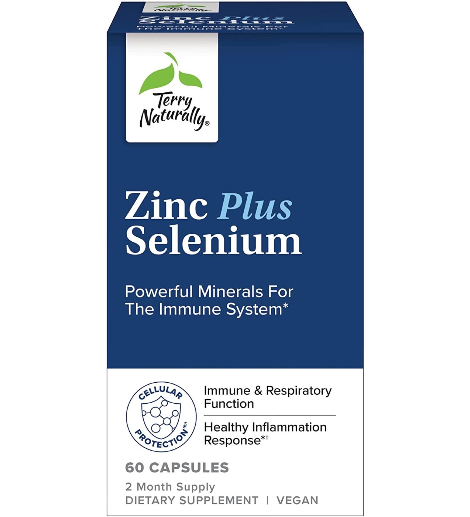 Terry Naturally Zinc Plus Selenium â€“ 60 Vegan Capsules for Immune Support - Buy Online on GoSupps.com