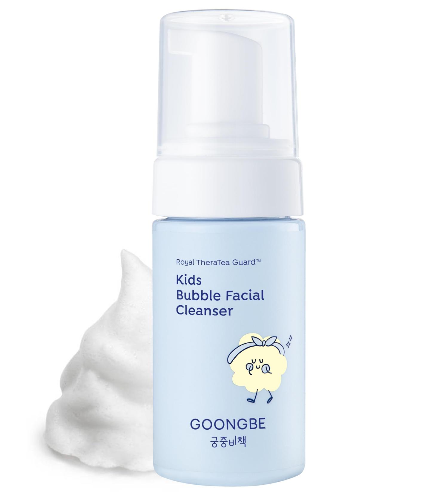 GOONGBE Kids' Bubble Facial Cleanser - Korean Kids Low pH Bubble Foam Face Wash - Gentle Cleansing & Hydrating with Panthenol and Amino Acids - Allergen Free Scent 3.38 fl.oz. Original - Buy Online on GoSupps.com