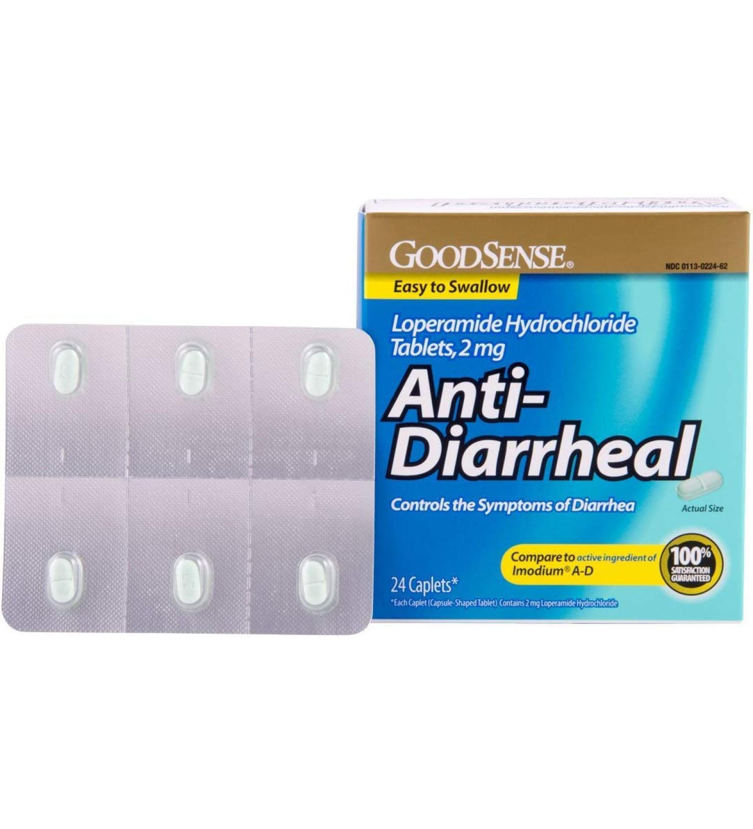 Buy GoodSense Anti-Diarrheal Loperamide Hydrochloride Tablets 2 mg - 24 Count | Fast International Shipping - Buy Online on GoSupps.com