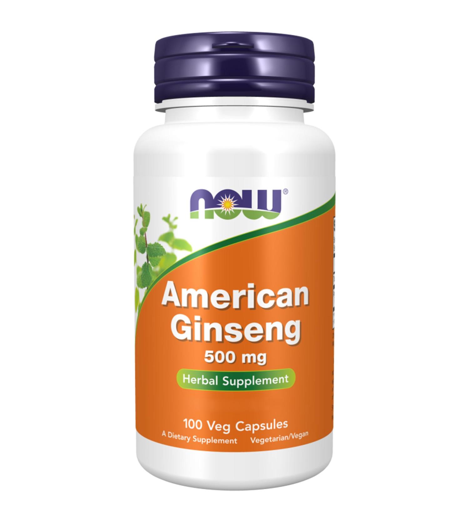 Now Foods American Ginseng 500mg 100 Vegan Capsules Lab Tested Gluten Free Soy Free Vegetarian Non-GMO - Buy Online on GoSupps.com