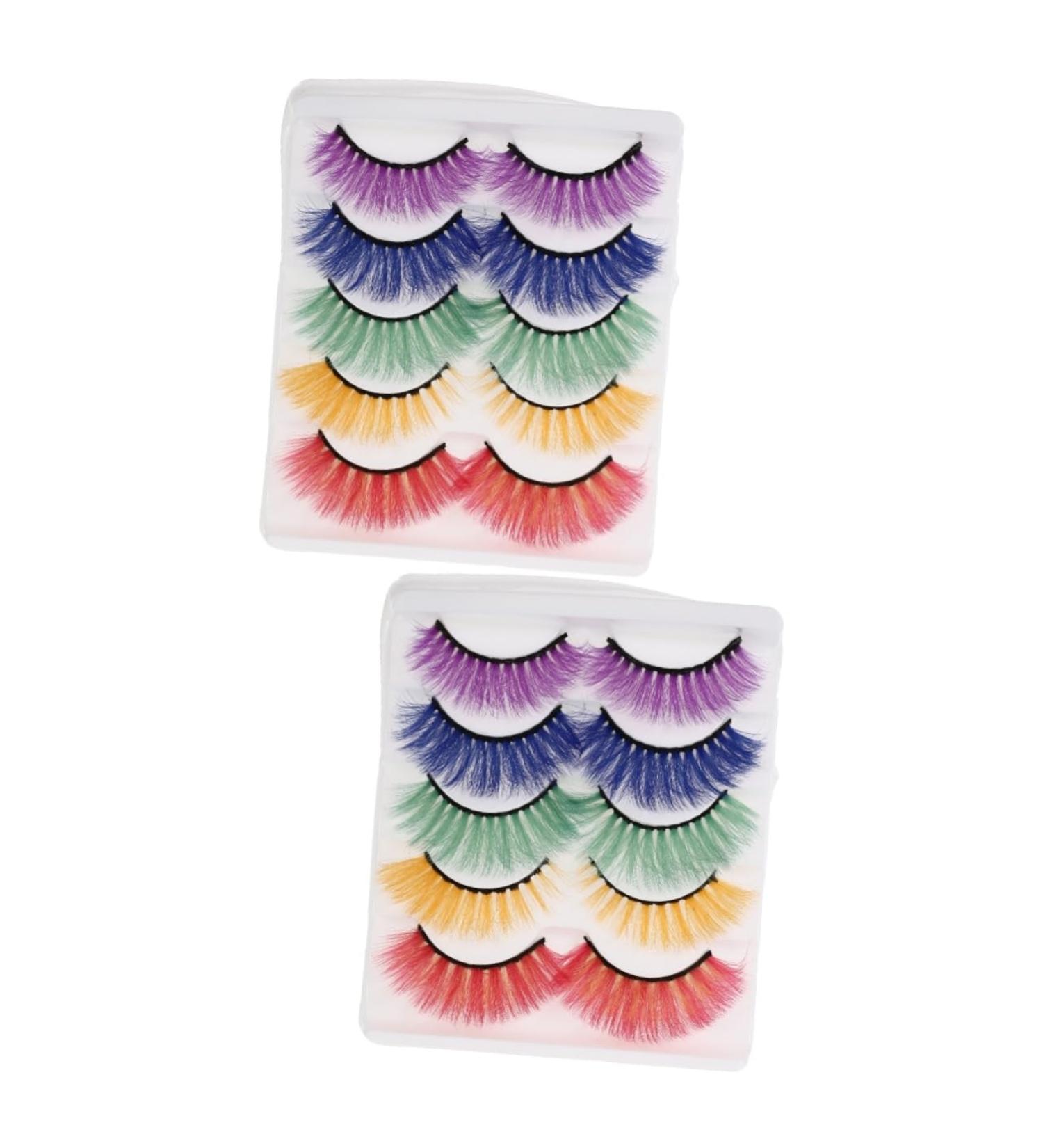 minkissy 10 Pairs Fake Eyelashes Performance Eyelashes Costume Eyelashes Easter False Eyelashes Colored Eyelashes Bulk Eyelashes Fluffy Fake Lashes 3d Clothing Imitation Delicate - Buy Online on GoSupps.com